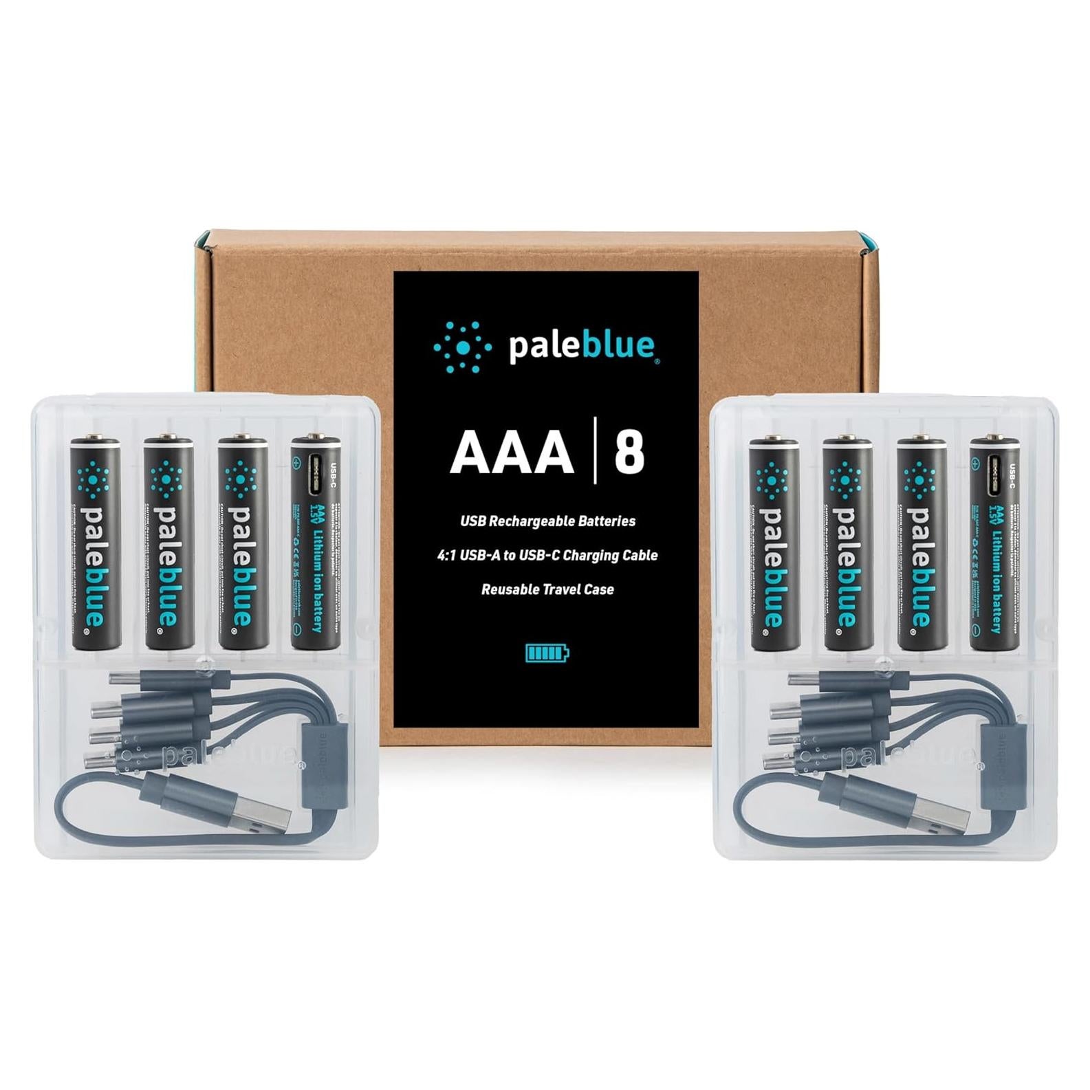 Baterías recargables AAA Paleblue 600 mAh, paquete de 8