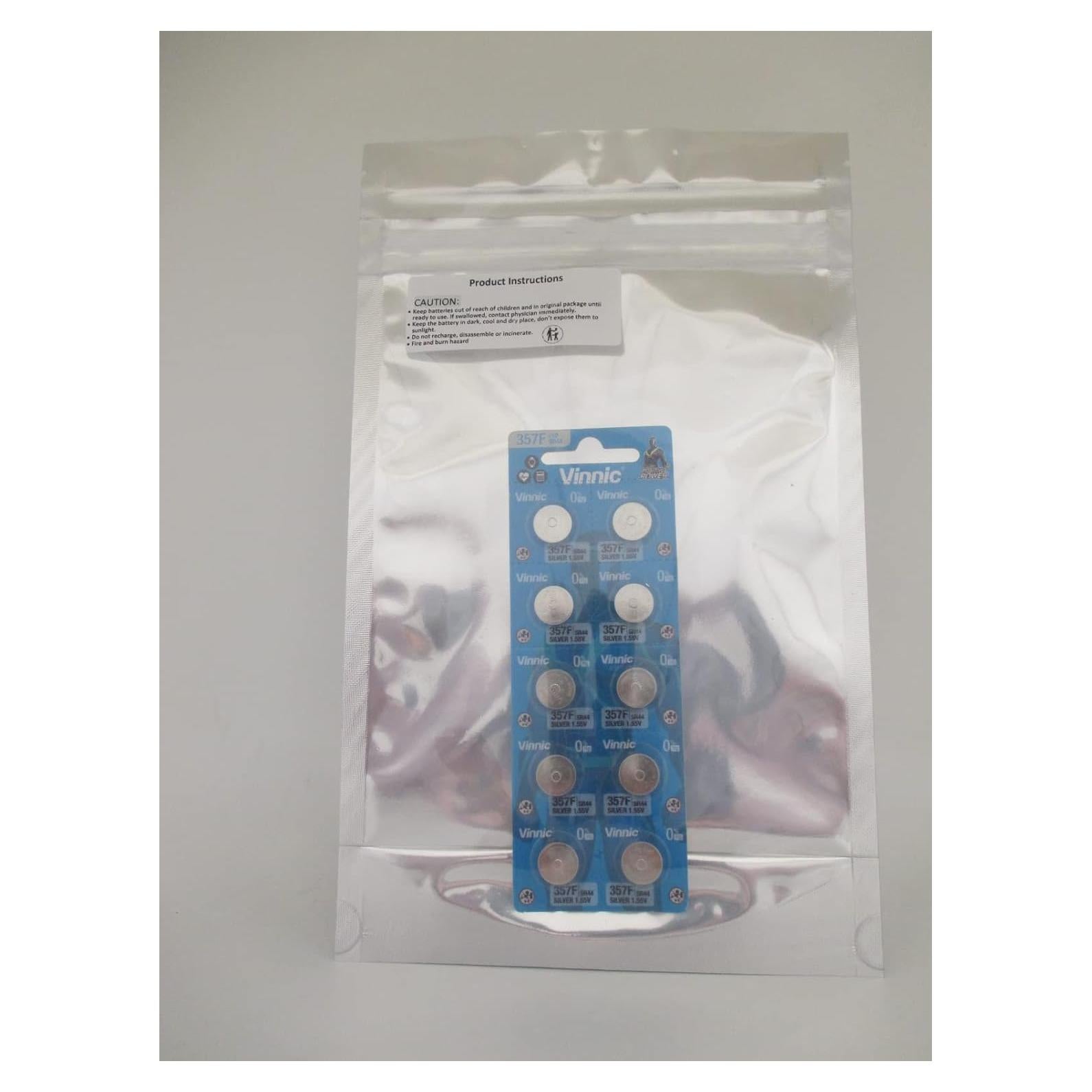 Batería de Reloj Vinnic 1.5V Óxido de Plata 357 Paquete 10