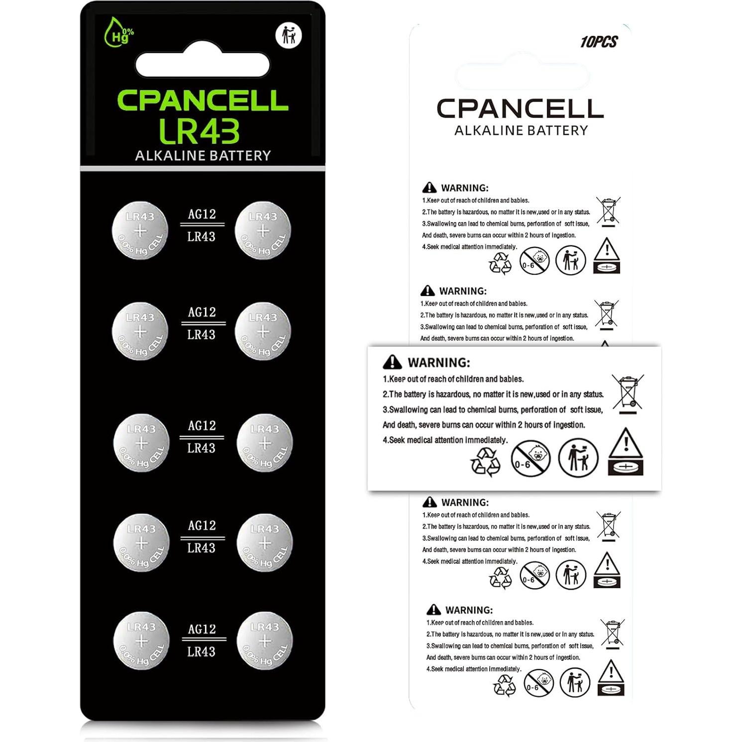 Baterías de Botón Alcalinas CPANCELL AG12 10 Unidades 1.5V