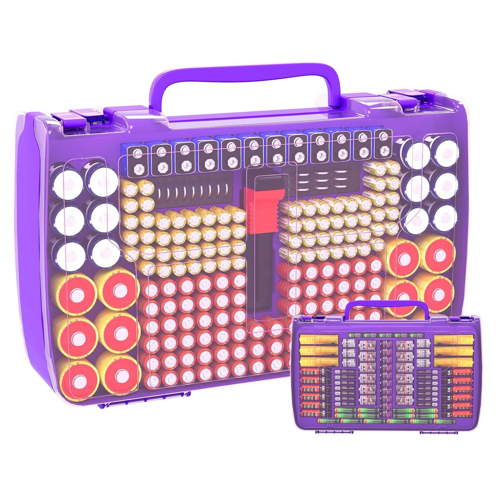 Caja organizadora de baterías Aptbyte con probador - 269 baterías