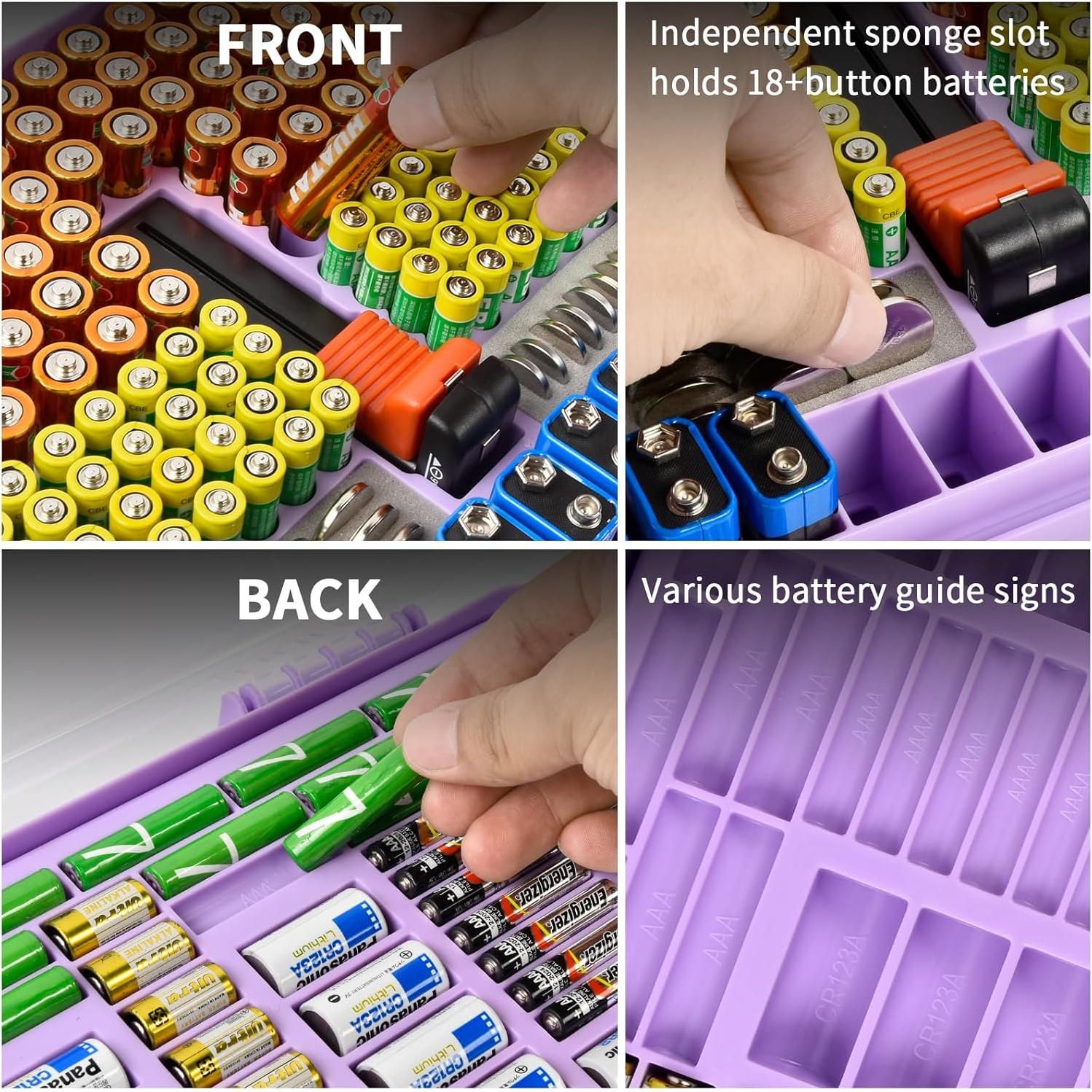 Caja organizadora de baterías Aptbyte con probador - 269 baterías