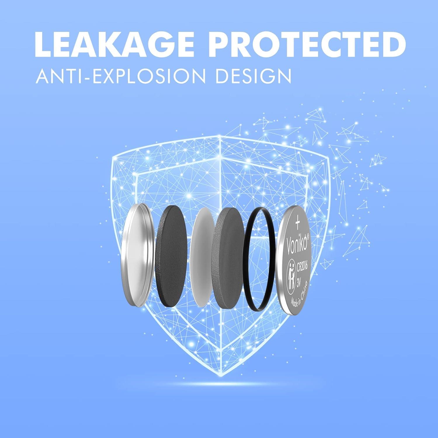 Baterías de Litio Voniko CR2016 3V Paquete de 10 - Seguridad Infantil