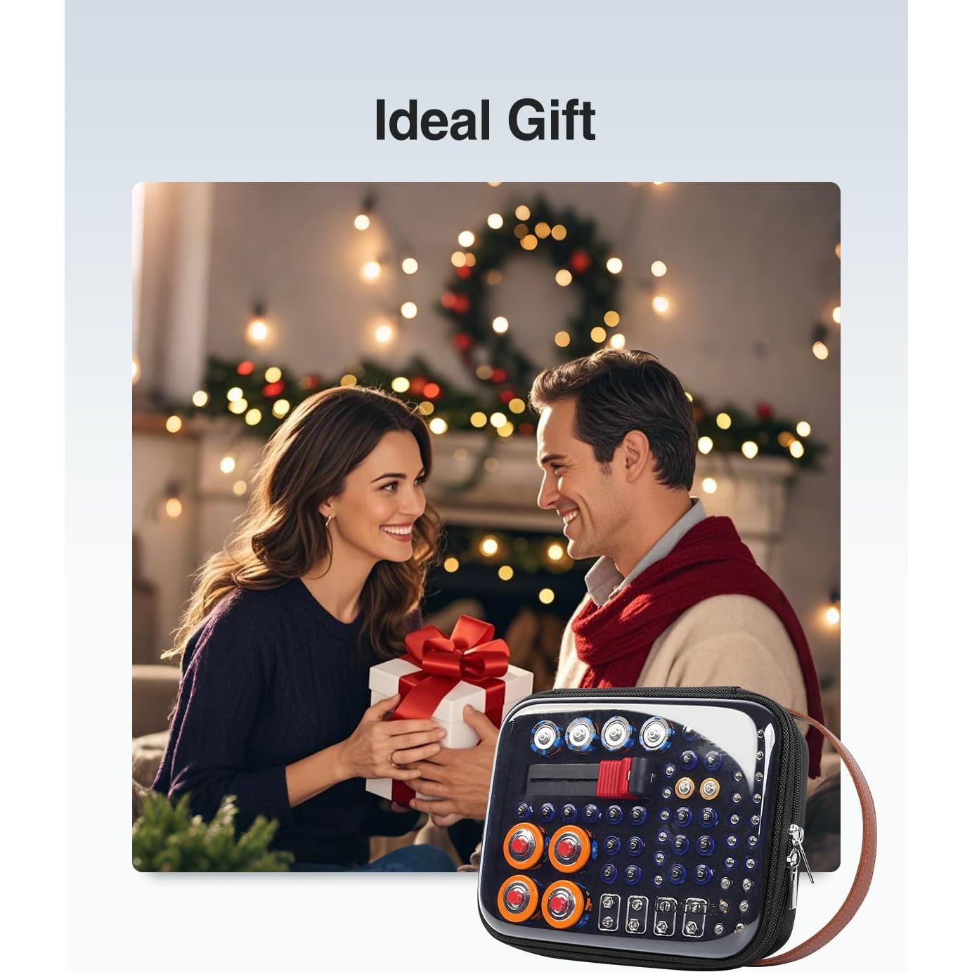 Organizador de Baterías Luxtude con Probador y Almacenamiento