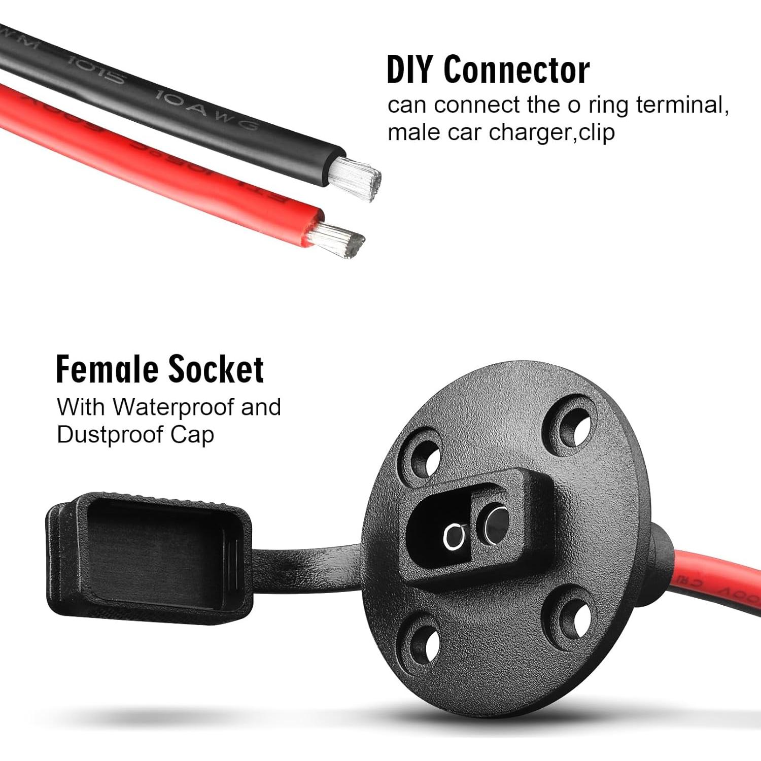 Conector Solar SAE 10AWG con Montaje en Pared y Tornillos