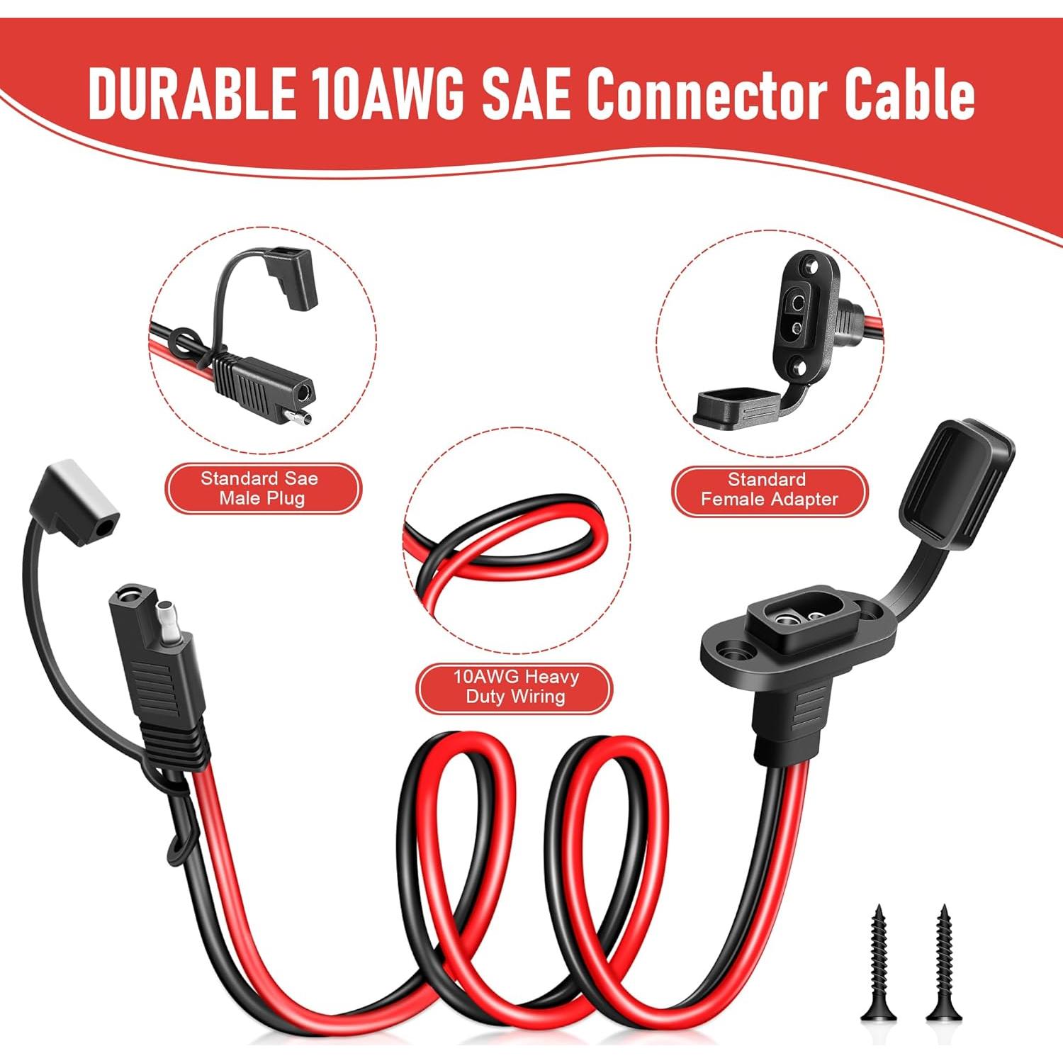 Conector SAE 2FT 10AWG vgoviwin a Prueba de Agua para Vehículos