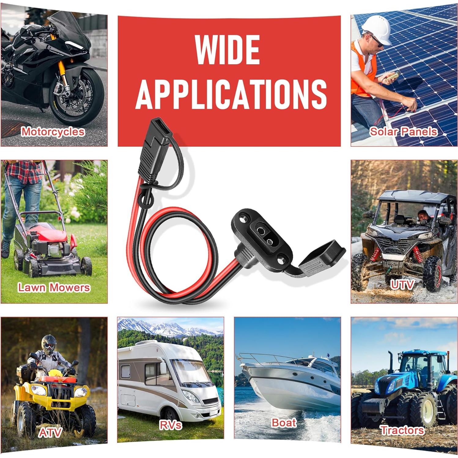 Conector SAE 2FT 10AWG vgoviwin a Prueba de Agua para Vehículos