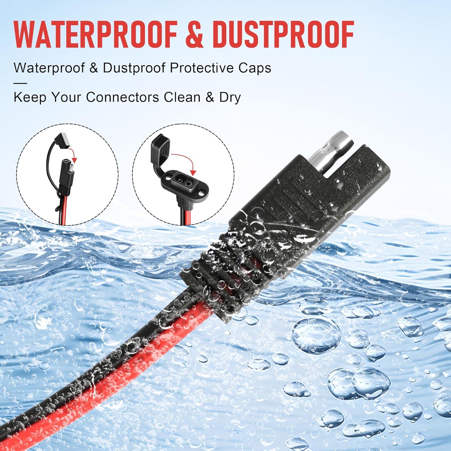 Conector SAE 2FT 10AWG vgoviwin a Prueba de Agua para Vehículos