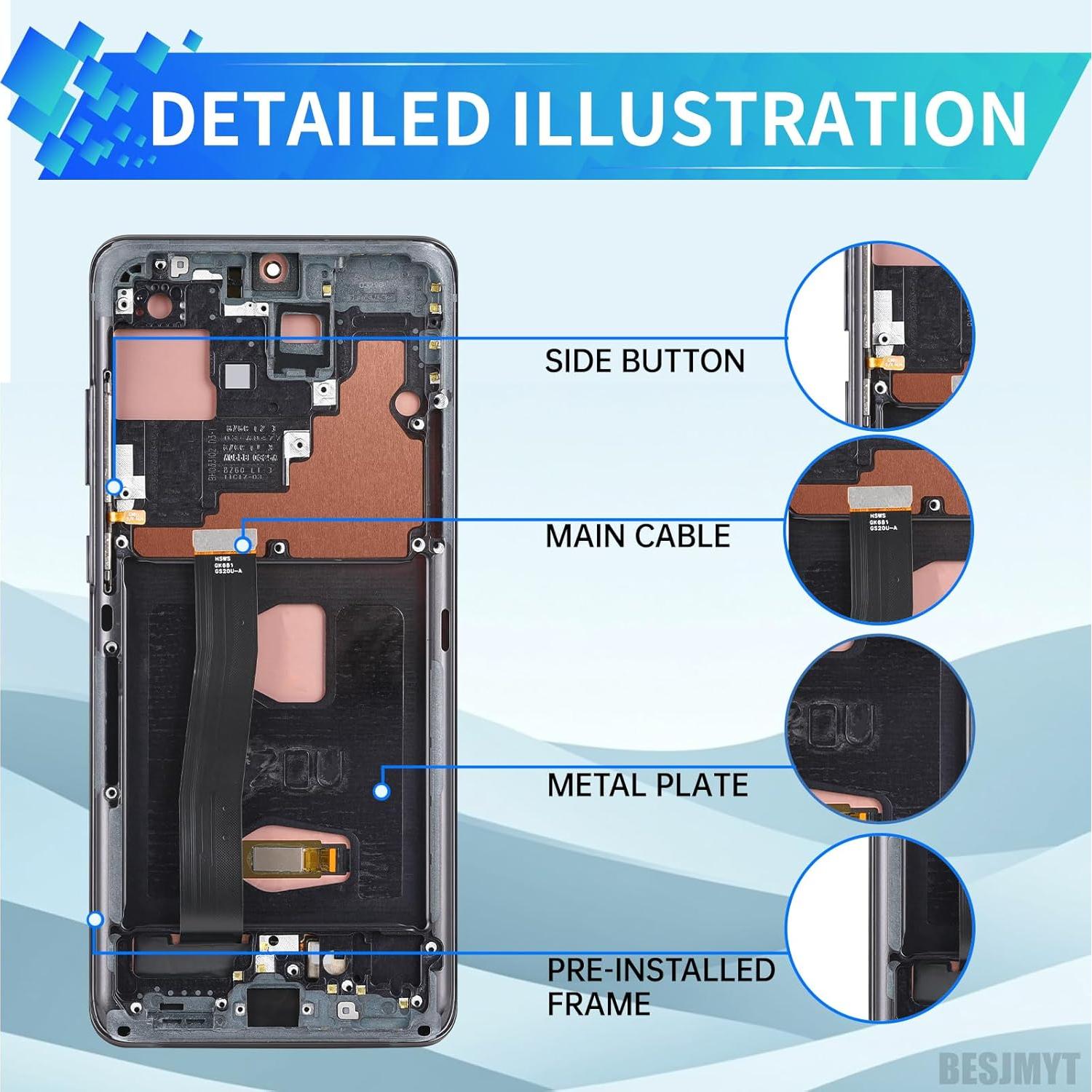 Reemplazo Pantalla AMOLED Samsung Galaxy S20 Ultra 5G Negro