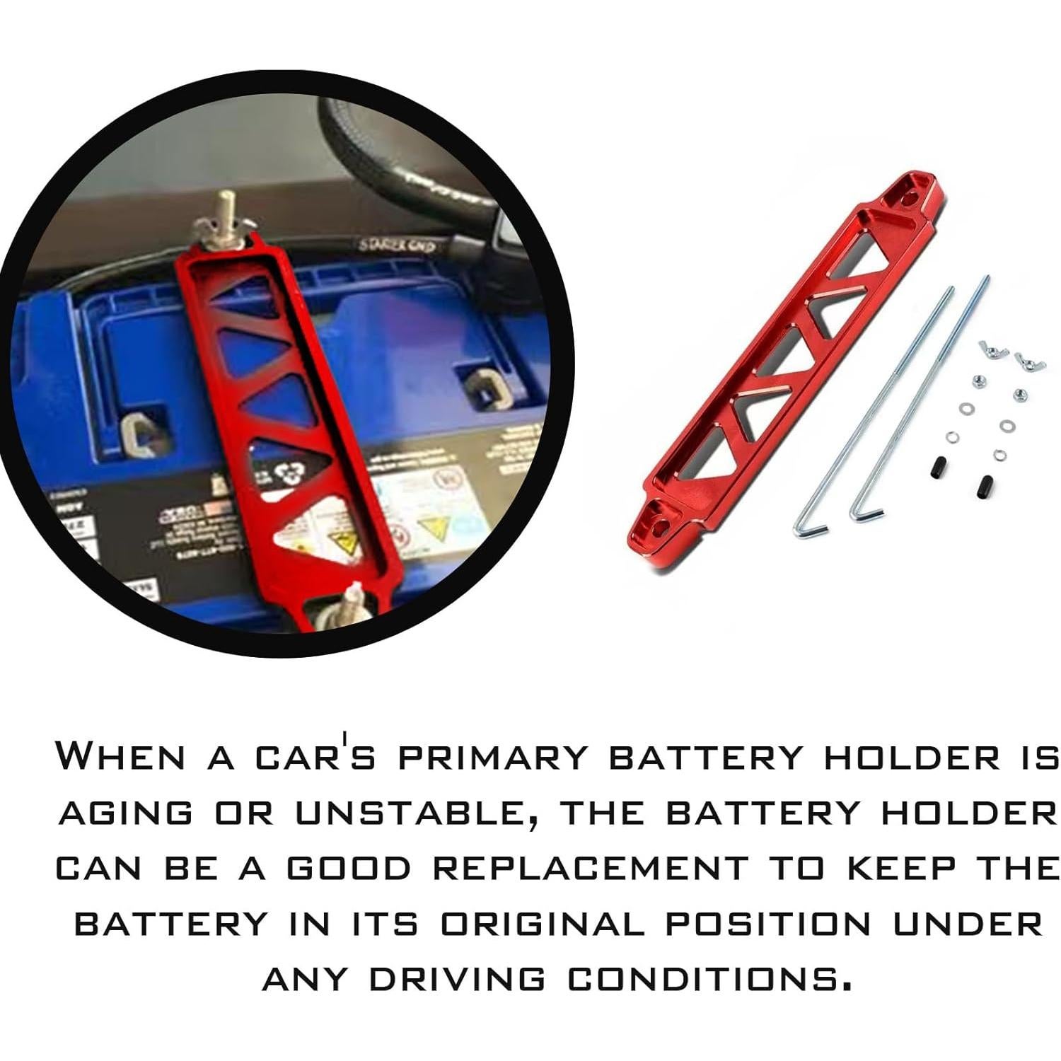 Soporte de Batería de Coche Luminuti 21.5x4.4cm Aluminio