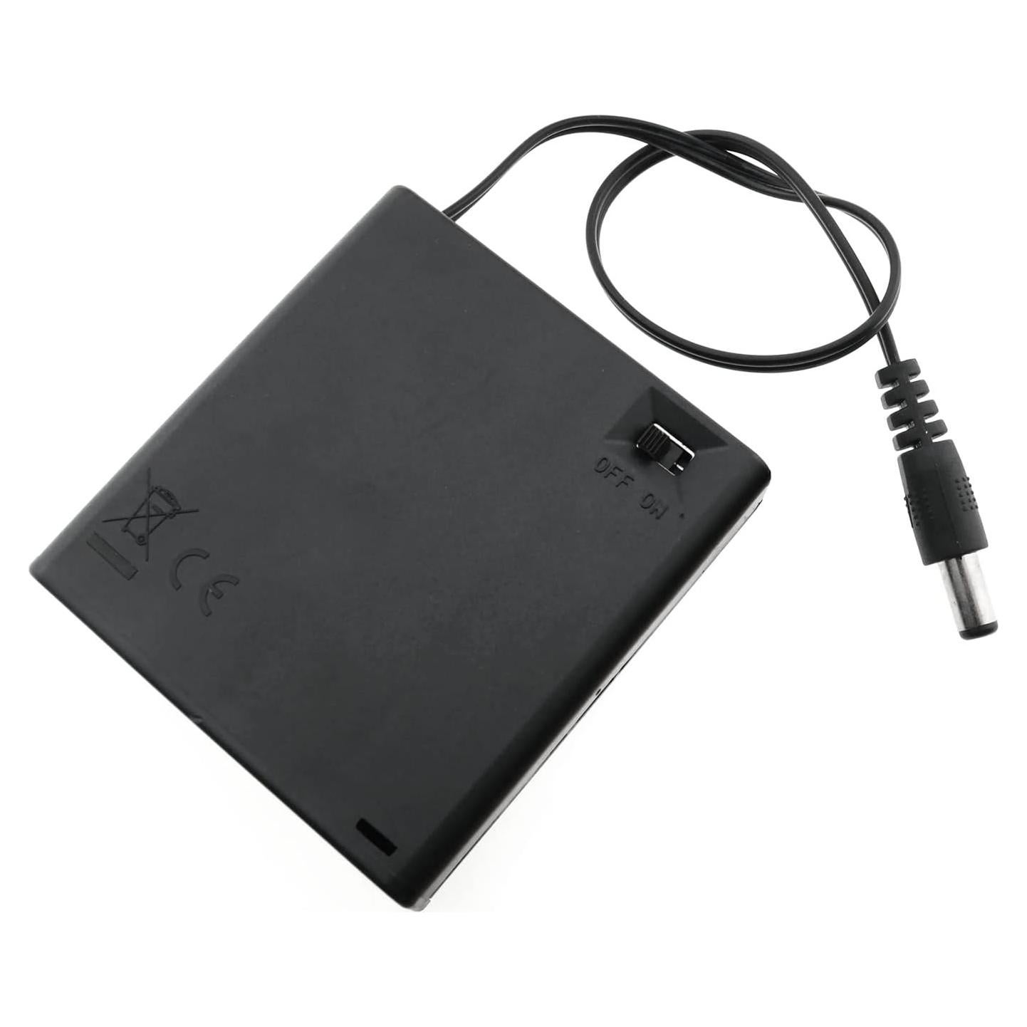 Soporte de Batería AA RLECS 6V con Conector DC 5.5x2.1mm