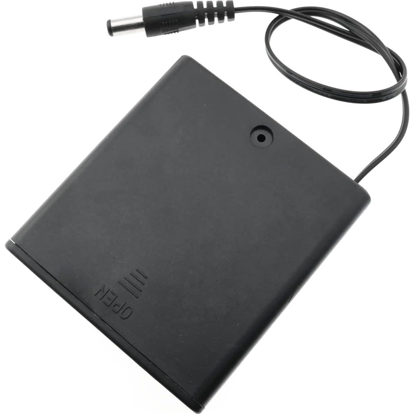 Soporte de Batería AA RLECS 6V con Conector DC 5.5x2.1mm