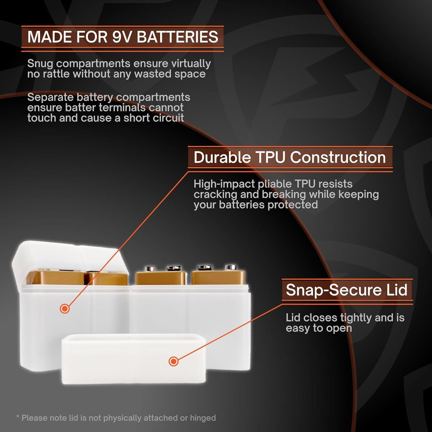 Funda de Batería Slimline 9V WLG Creations - Paquete de 2