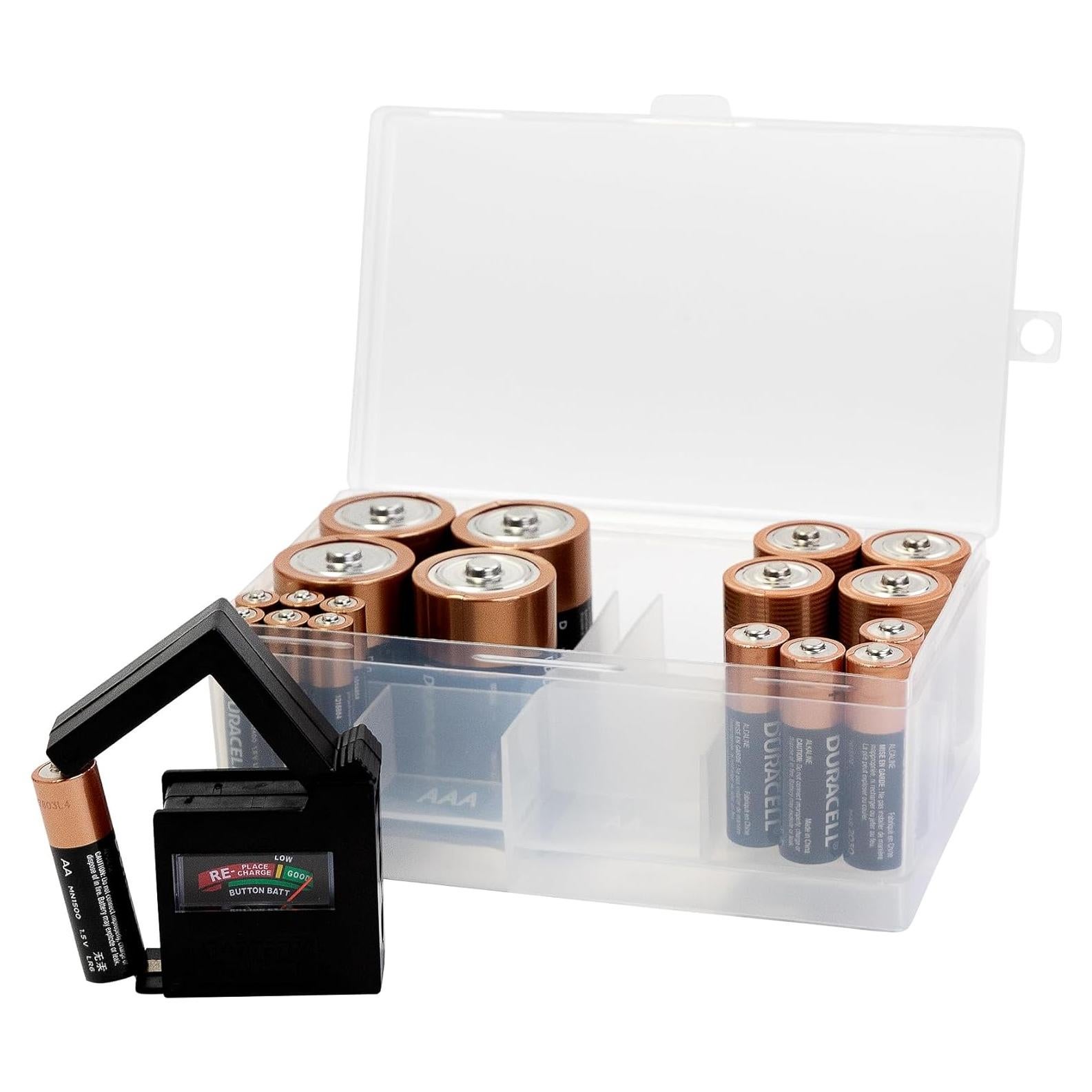 Organizador de Baterías Dial Industries con Probador - 12 AAA, 12 AA, 6 C, 4 D