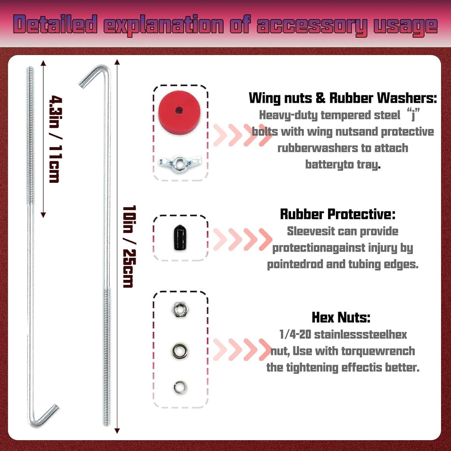 Soporte de Batería de Aluminio Wazzh Rojo 25.8x8.5cm