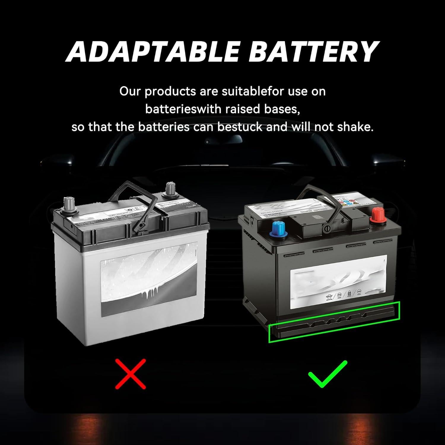 Kit de Sujeción de Batería Automóvil Tioollev Tipo A - Acero Inoxidable