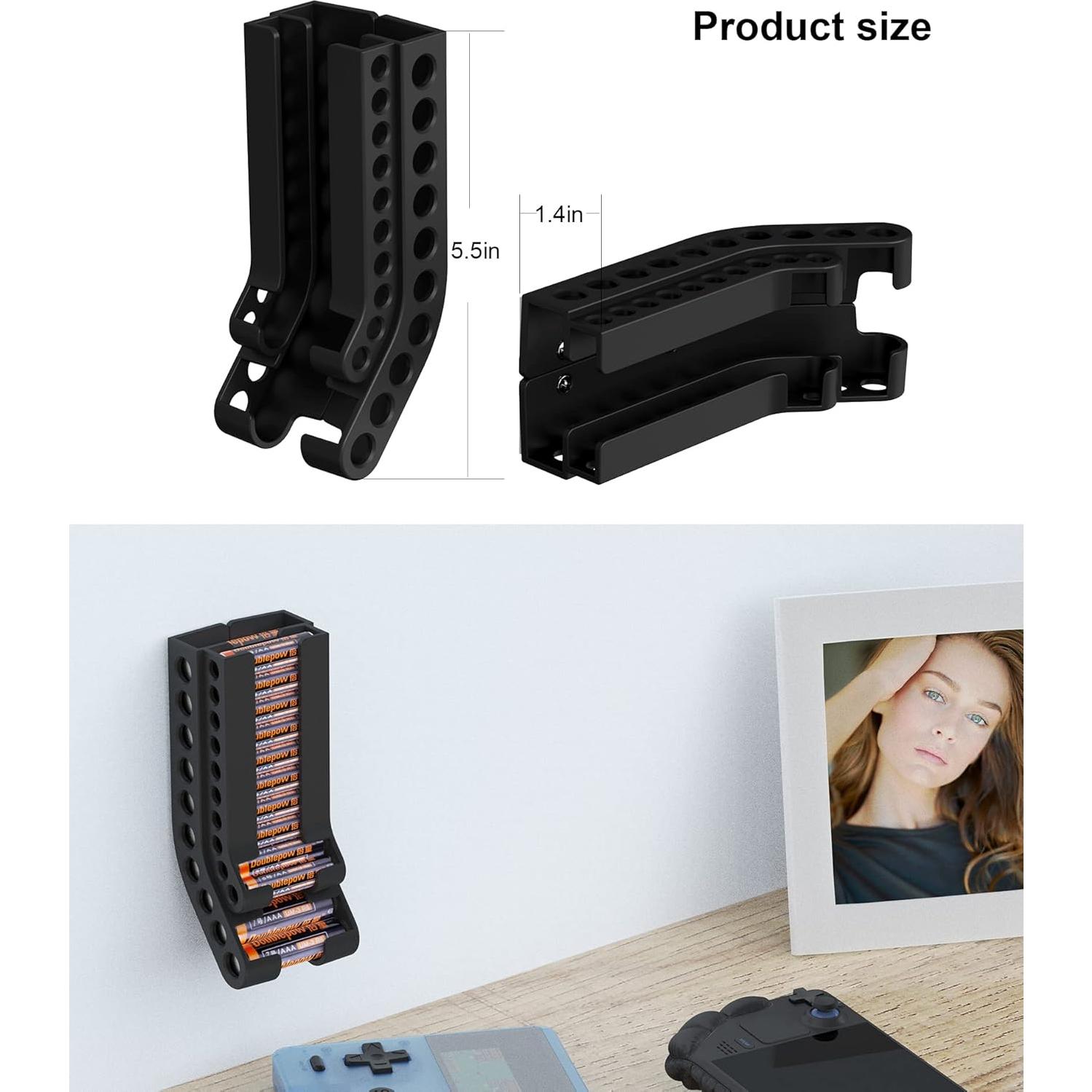 Organizador de Baterías Montaje en Pared ZZHDESBY Negro