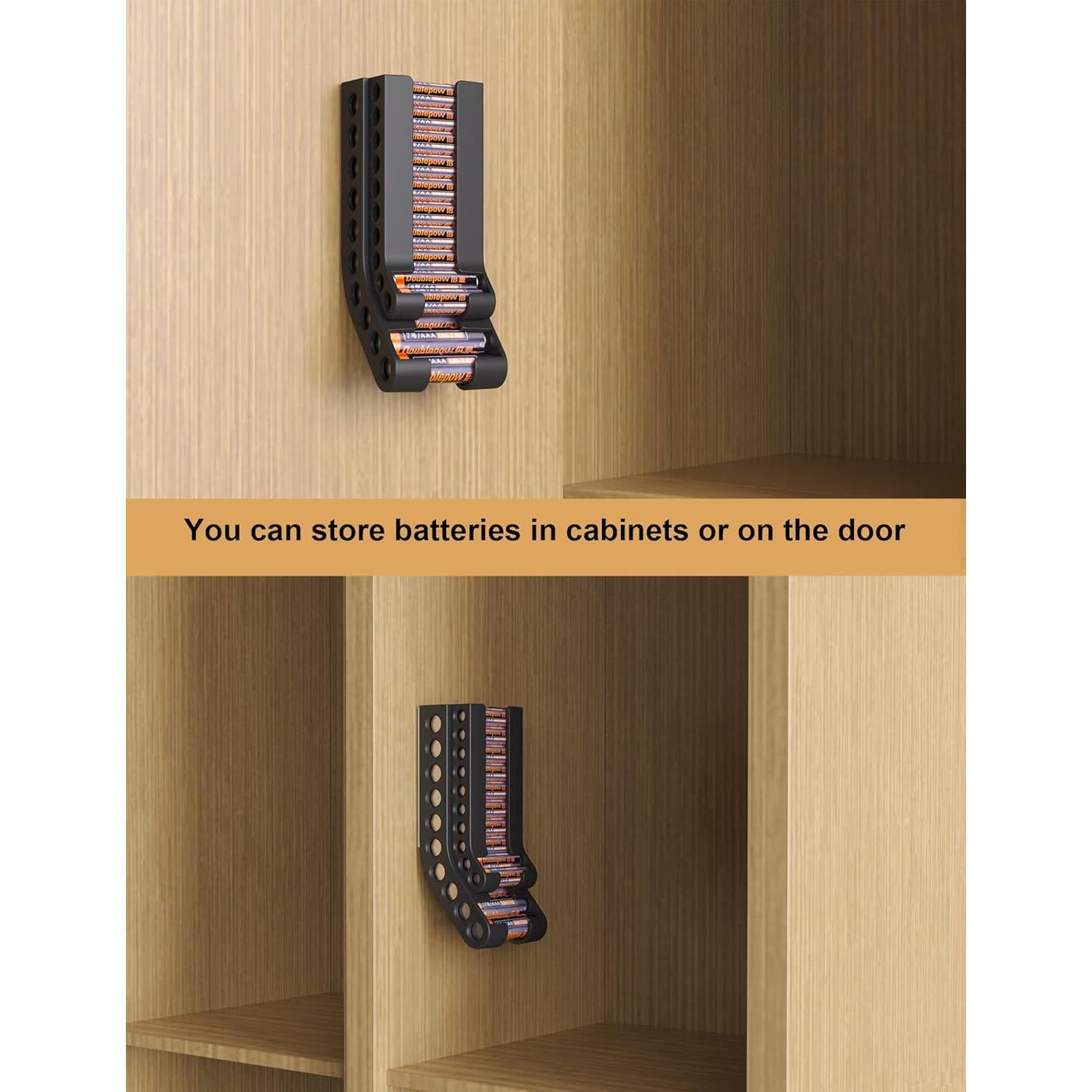 Organizador de Baterías Montaje en Pared ZZHDESBY Negro