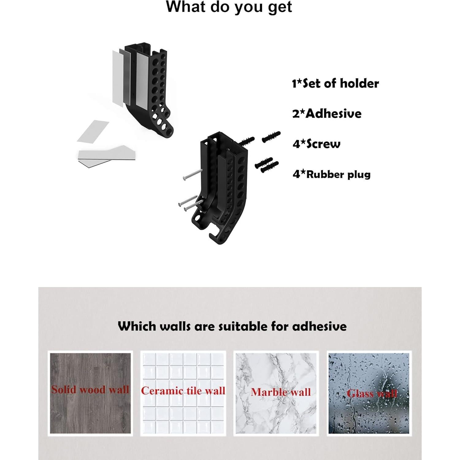 Organizador de Baterías Montaje en Pared ZZHDESBY Negro