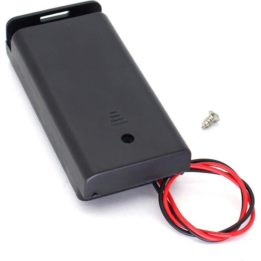 Soporte de Batería AA x 2 con Cables y Interruptor ON/OFF - Paquete de 4