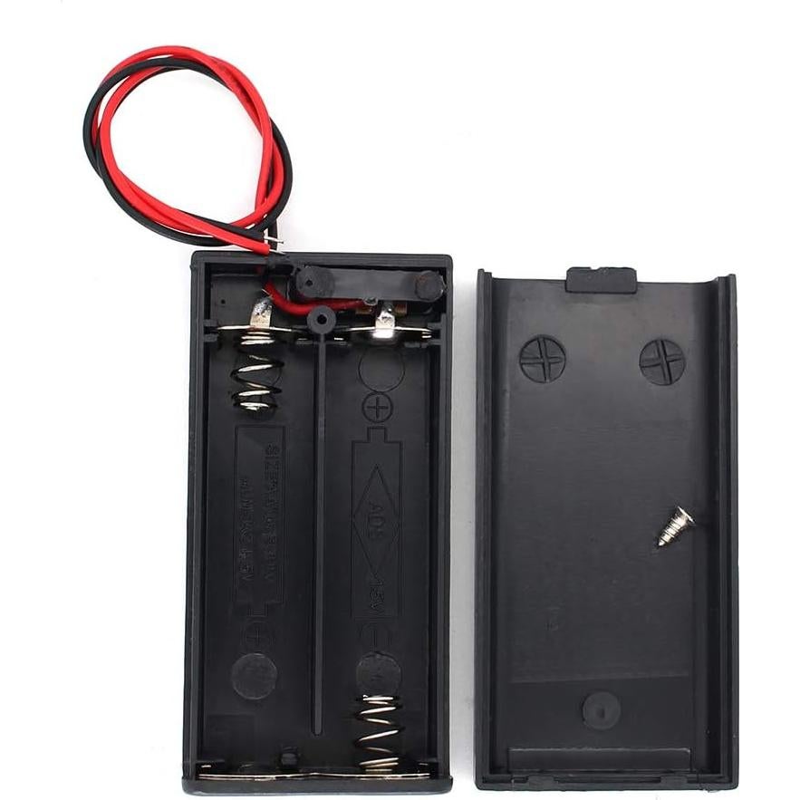 Soporte de Batería AA x 2 con Cables y Interruptor ON/OFF - Paquete de 4