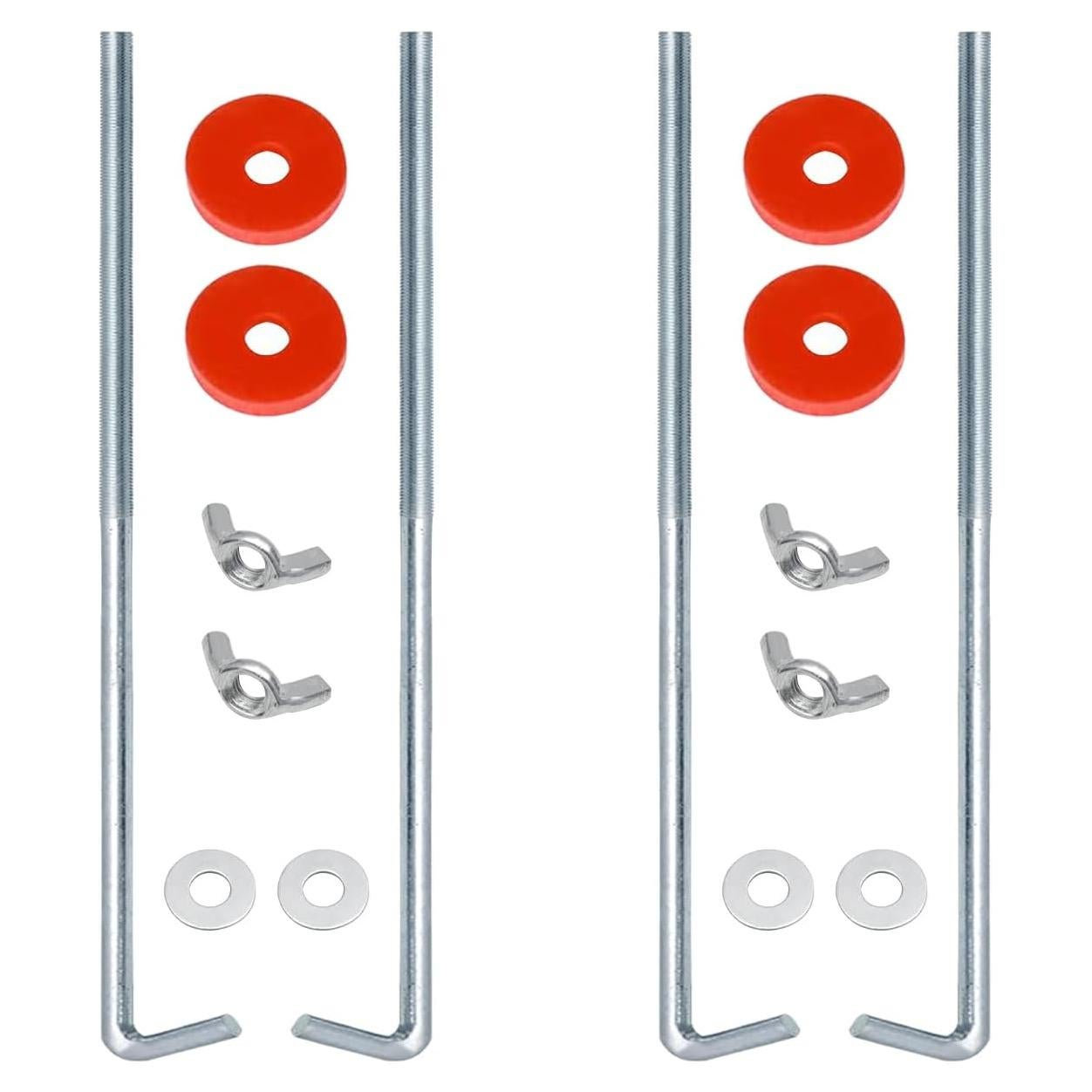 Abrazadera de sujeción de batería Ampper, 2 juegos, tornillos 20.3 cm