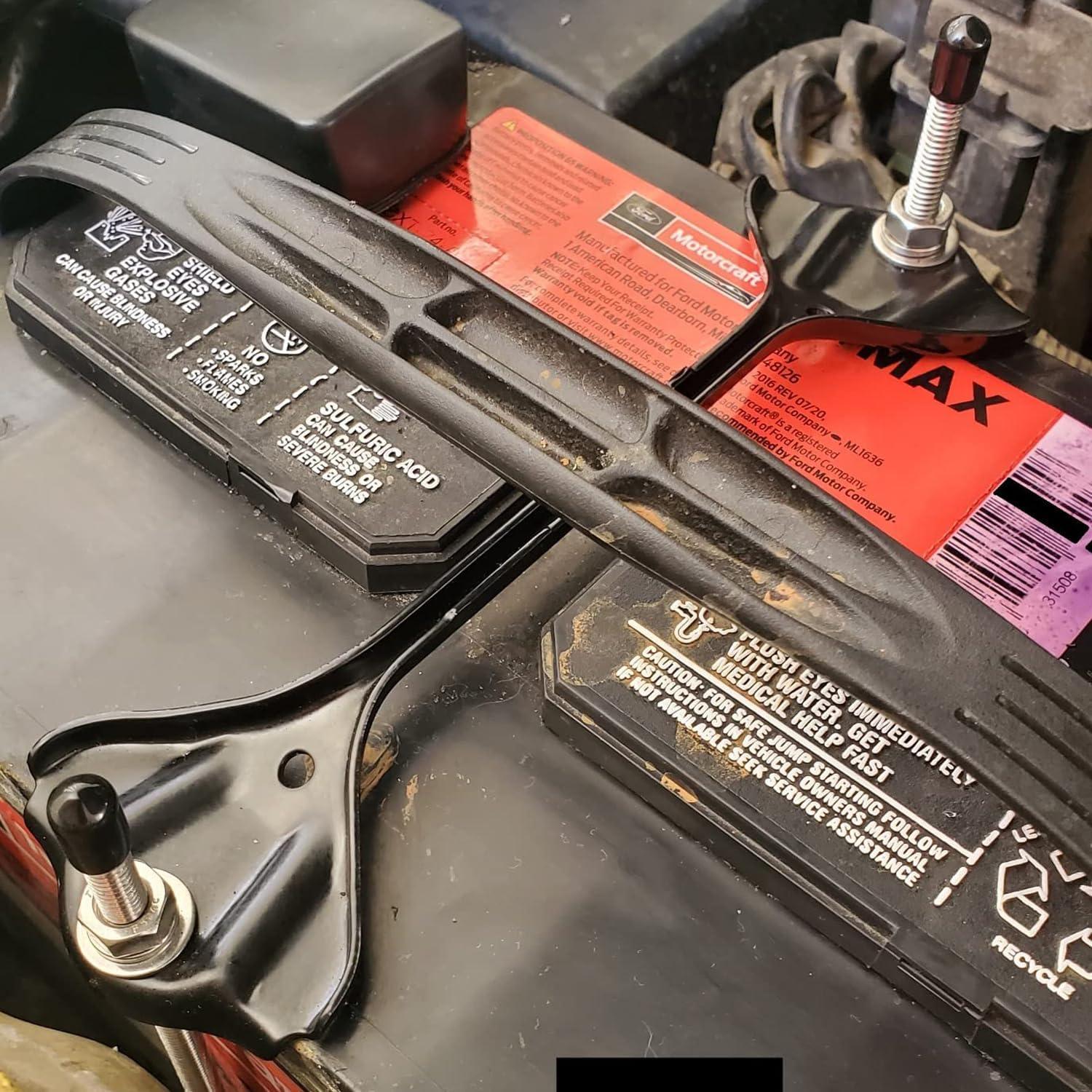 Abrazadera de sujeción de batería Ampper, 2 juegos, tornillos 20.3 cm