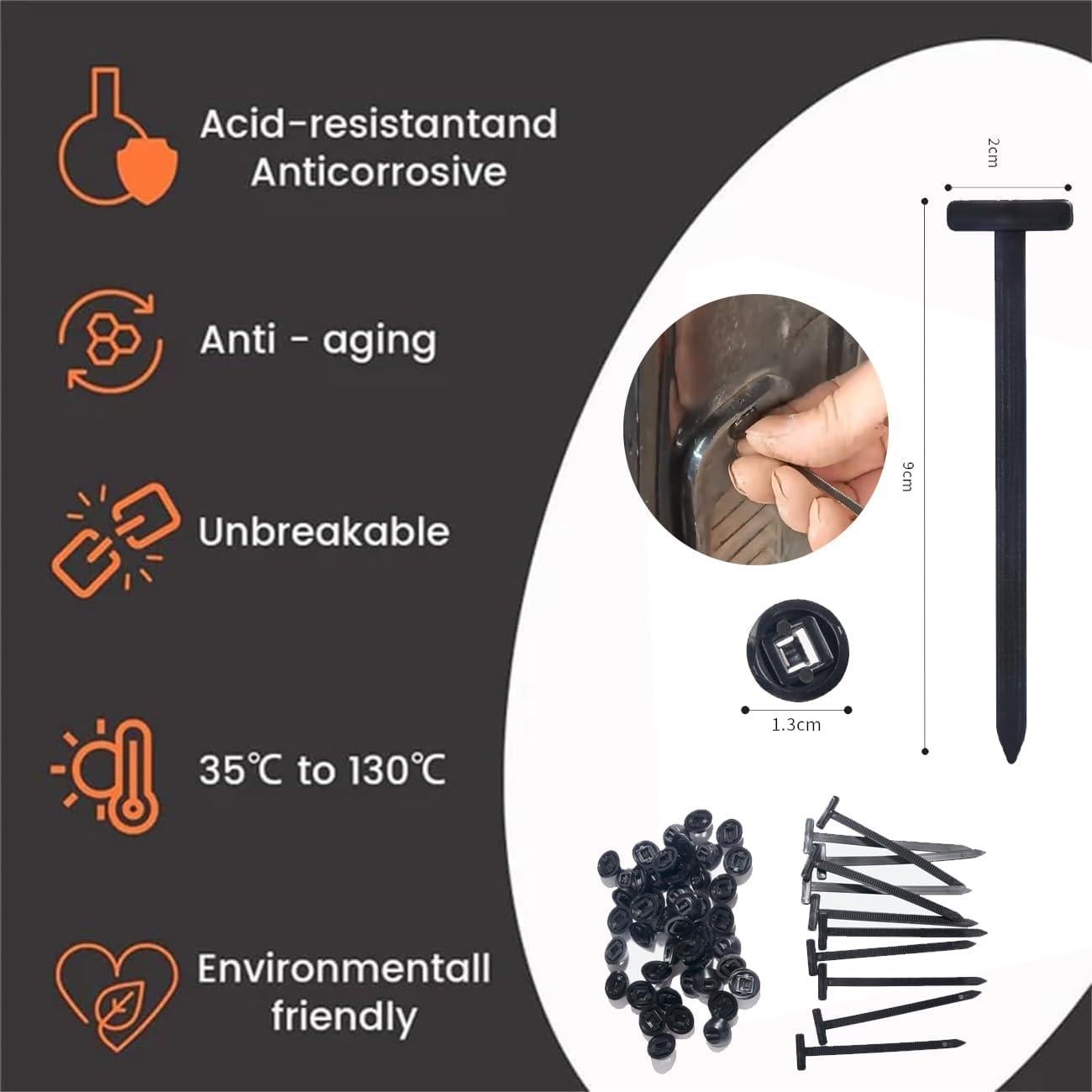 Hebilla de Brida Universal Nylon TriLnno 50 Pcs 9cm 22.68kg