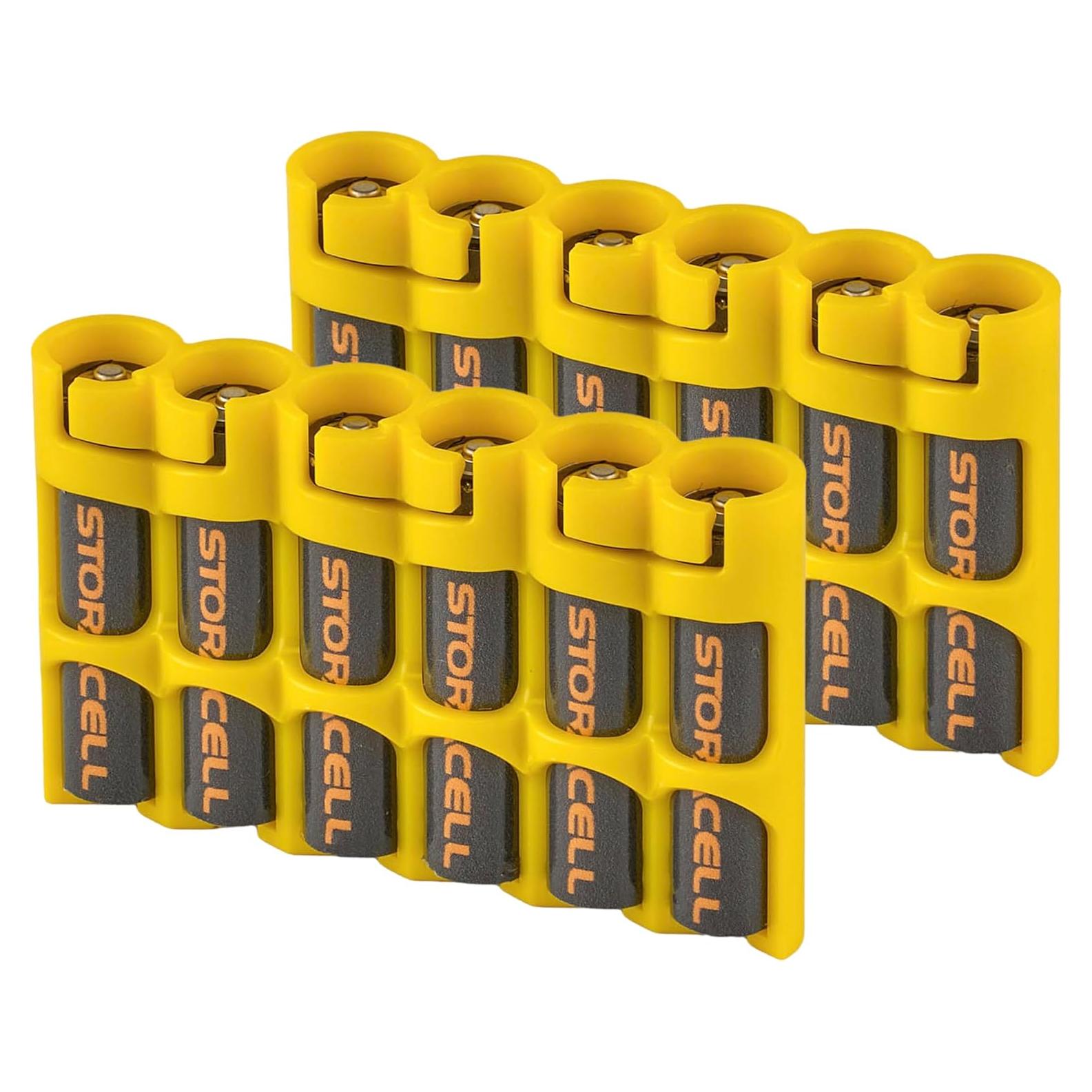 Caddy Dispensador de Baterías Storacell Slimline AAA-6 Amarillo