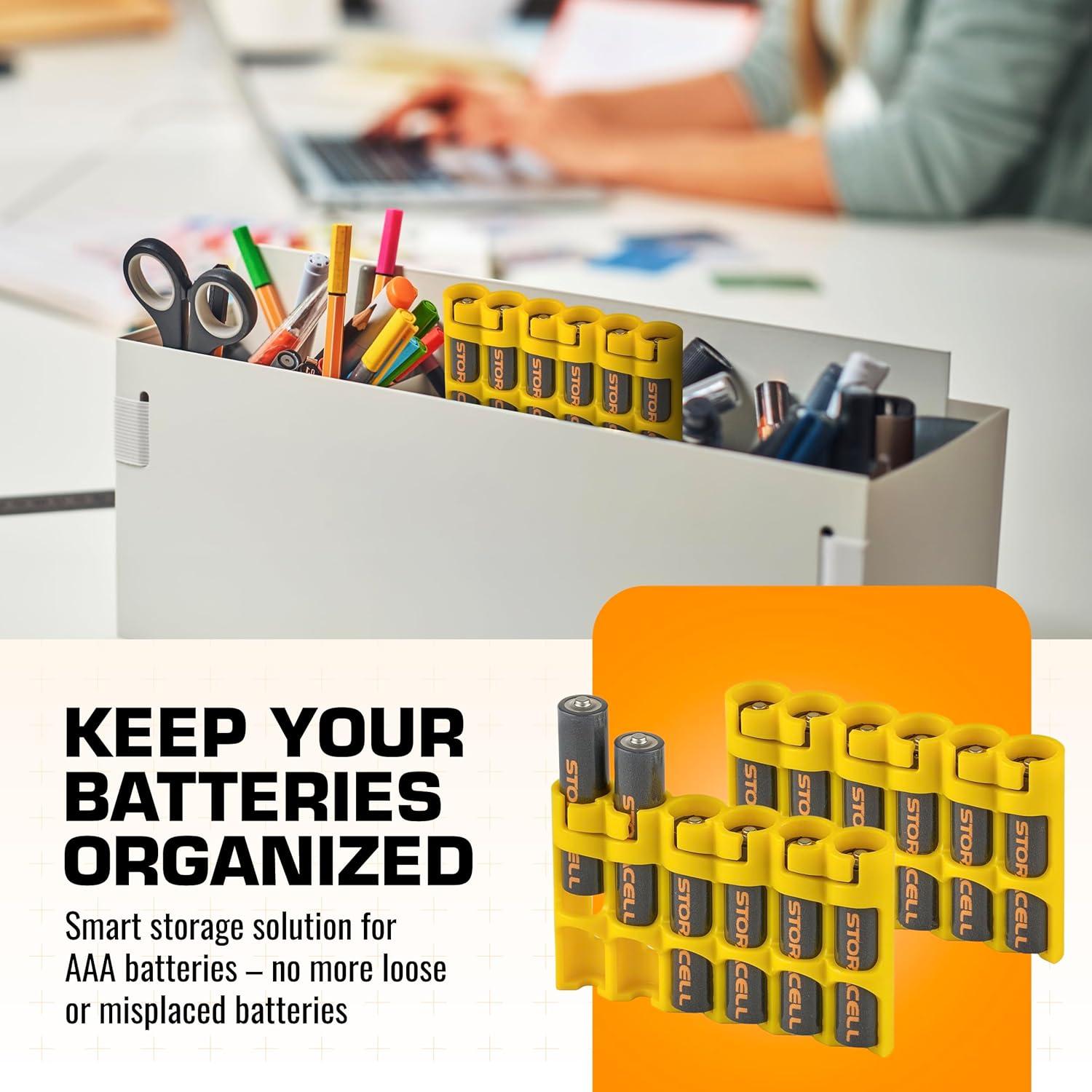 Caddy Dispensador de Baterías Storacell Slimline AAA-6 Amarillo