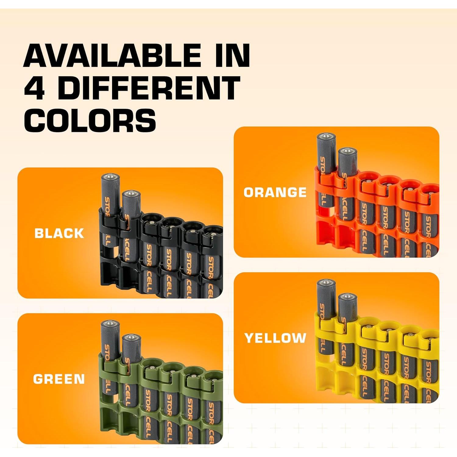 Caddy Dispensador de Baterías Storacell Slimline AAA-6 Amarillo