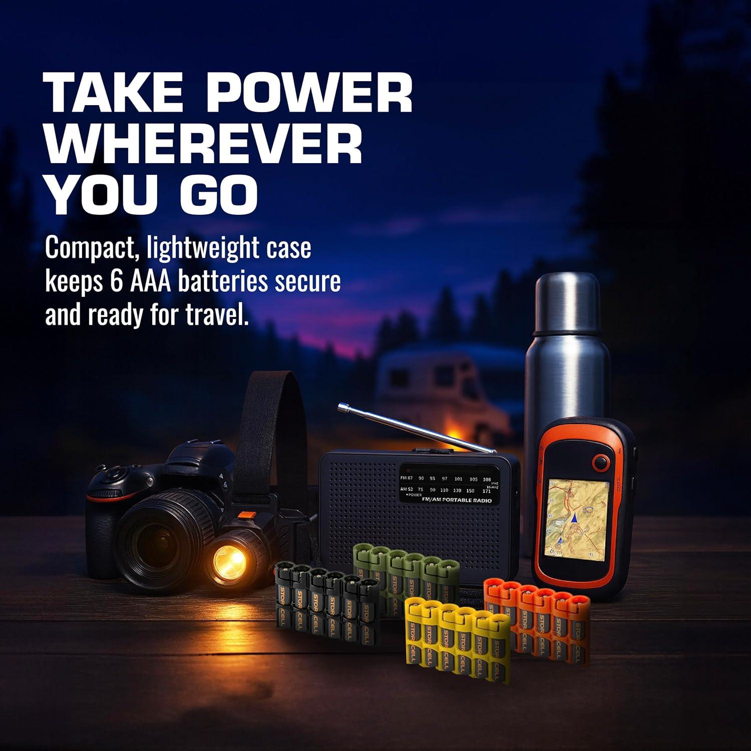 Caddy Dispensador de Baterías Storacell Slimline AAA-6 Amarillo