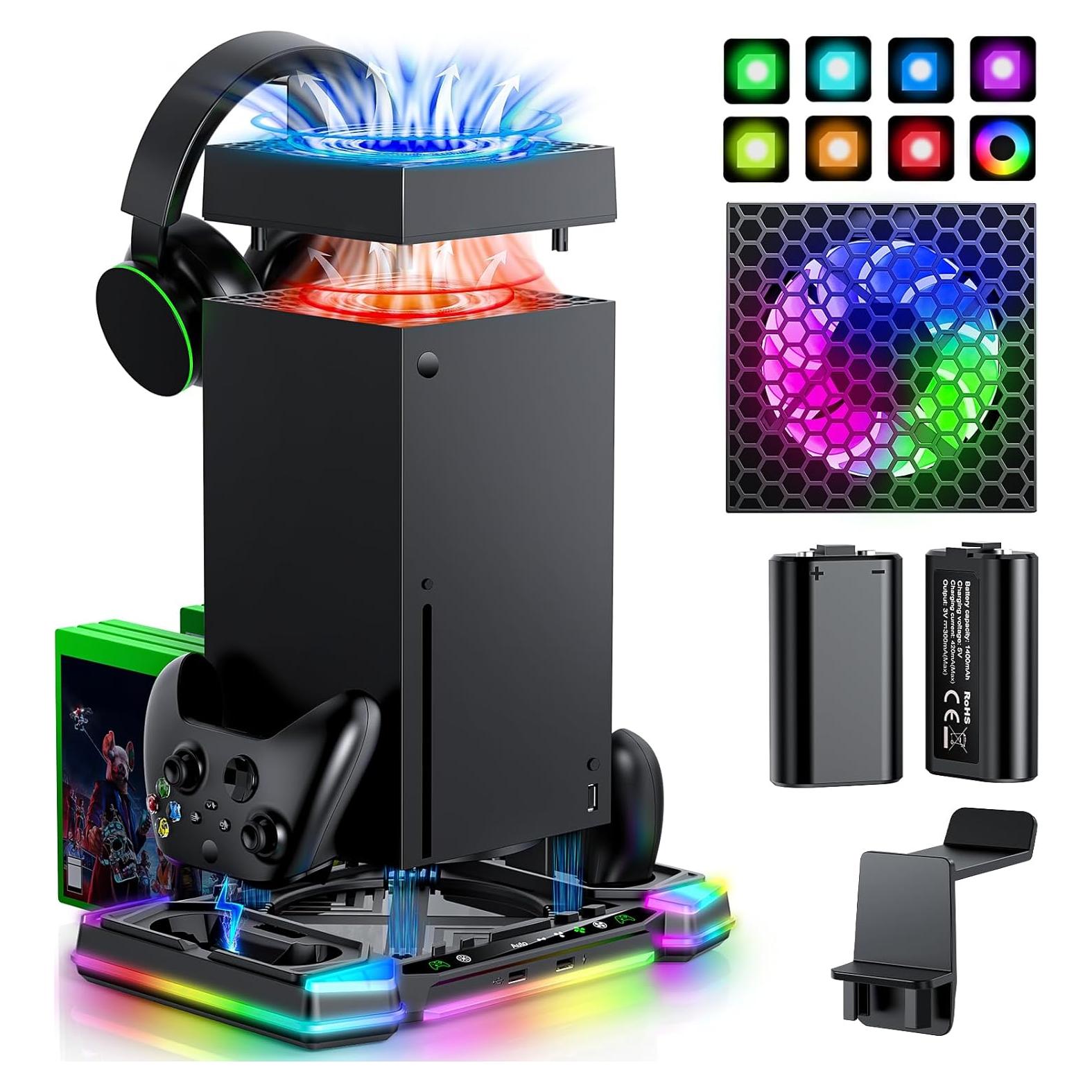 Estación de Carga y Ventilador RGB Auarte para Xbox Series X