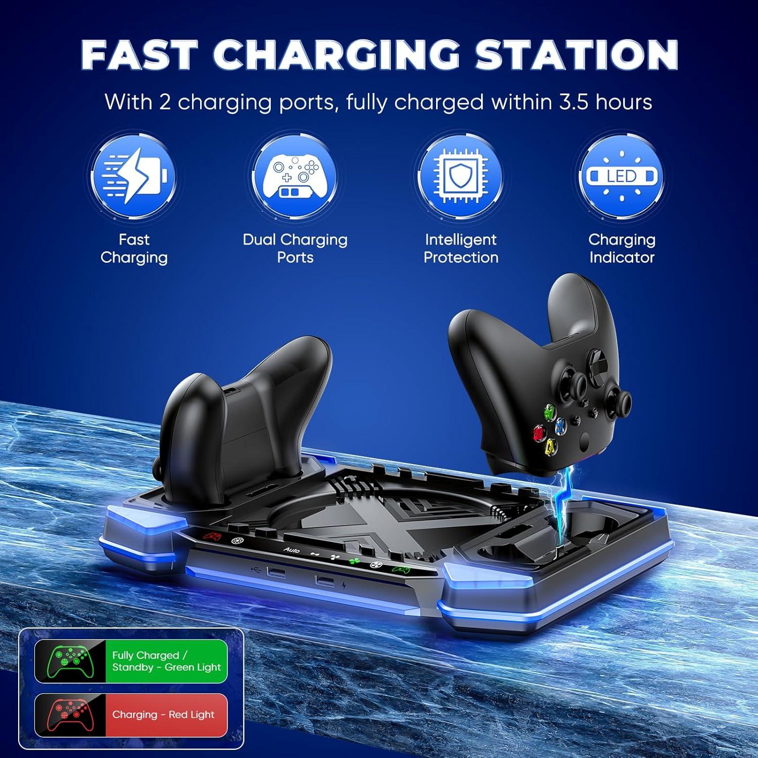 Estación de Carga y Ventilador RGB Auarte para Xbox Series X