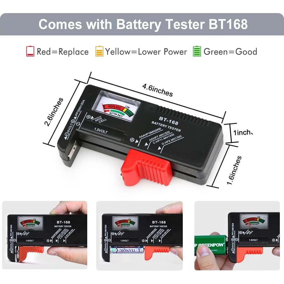 Organizador de Baterías Keabys con Probador BT-168 200+ Baterías