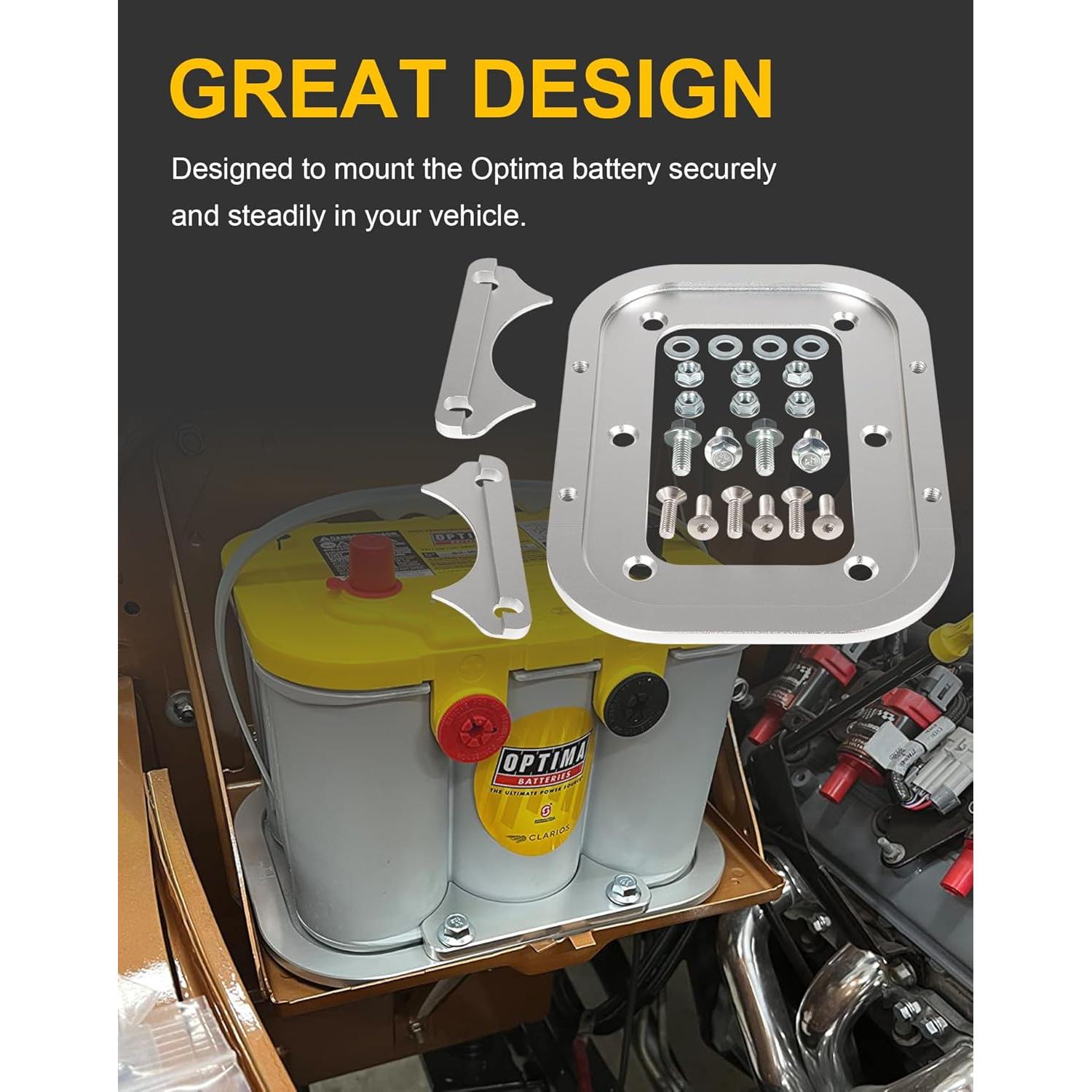 Bandeja de Batería de Aluminio Deargooday para Optima 34/78