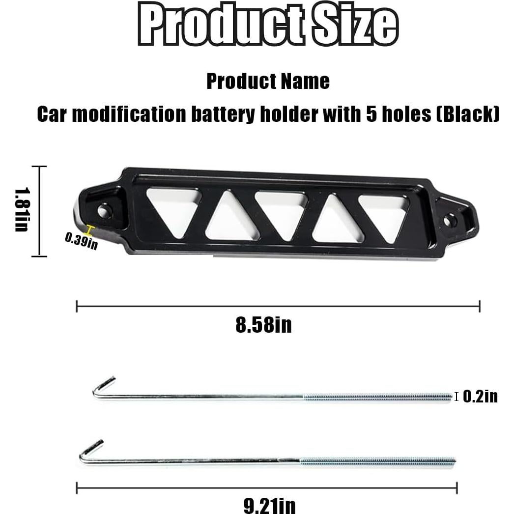 Soporte de Batería Automóvil GLSOWEE Aluminio 21.8 cm