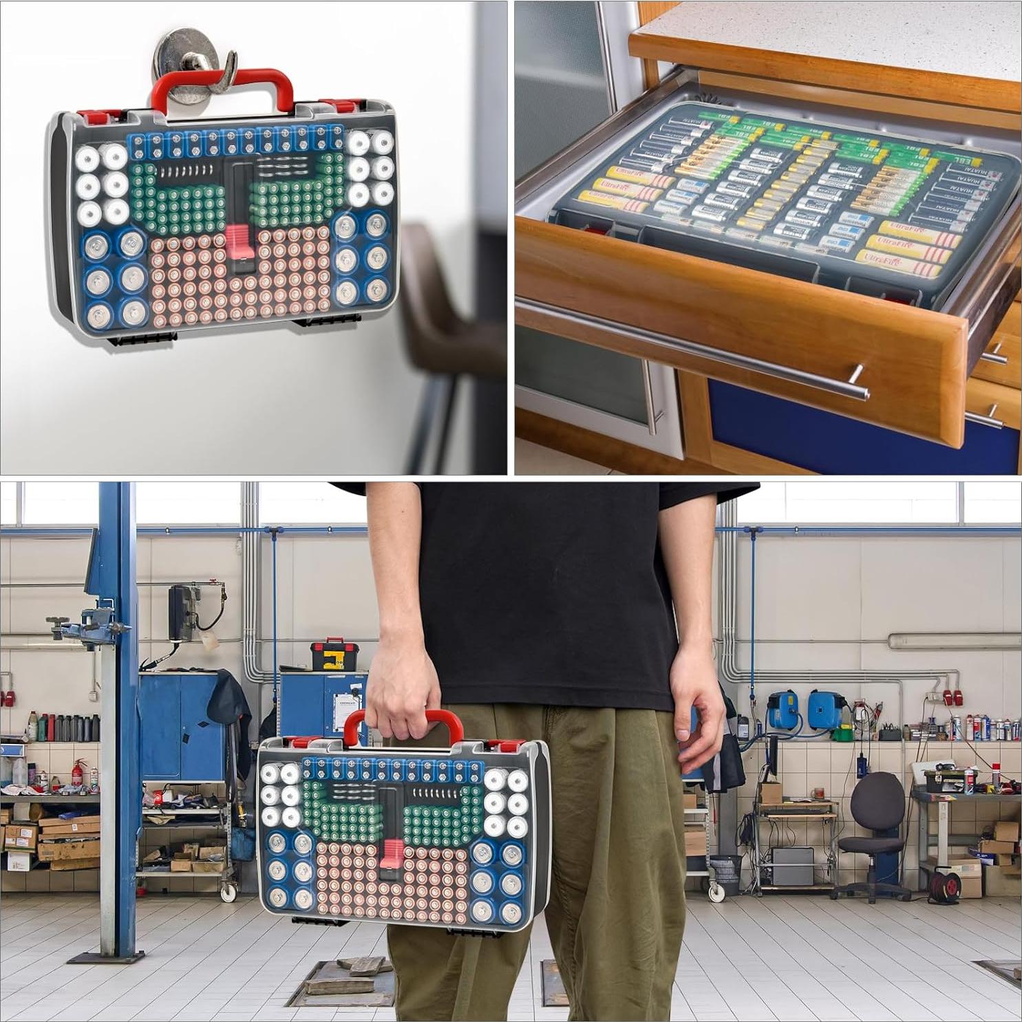 Organizador de Baterías FULLCASE con Probador - Doble Cara 269 Baterías