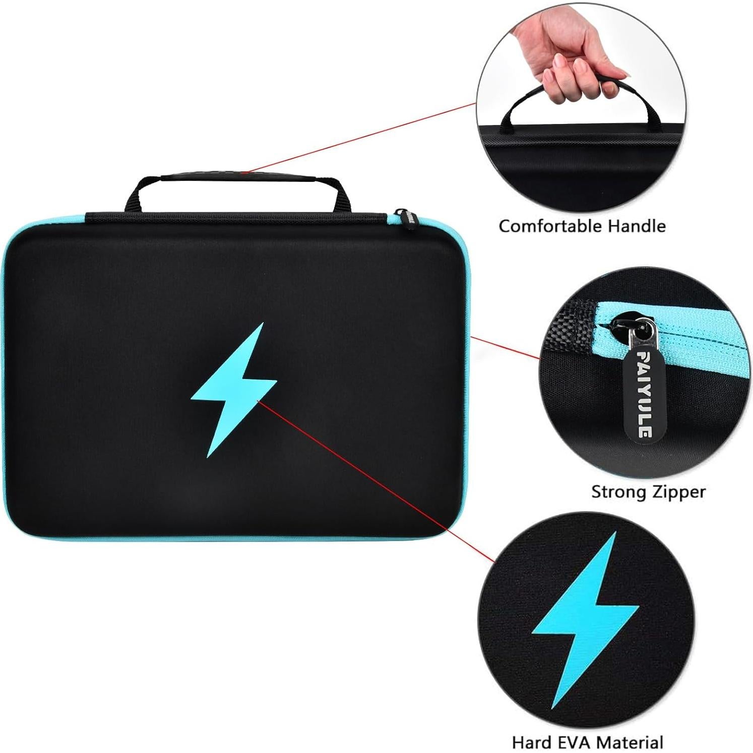 PAIYULE Battery Organizer Storage Case Box with Tester Checker, 220+ Batteries Holder Bag fits for AA AAA AAAA 9V C D Lithium 3V LR44 1.5V CR1632 CR2032 Home Garage Container