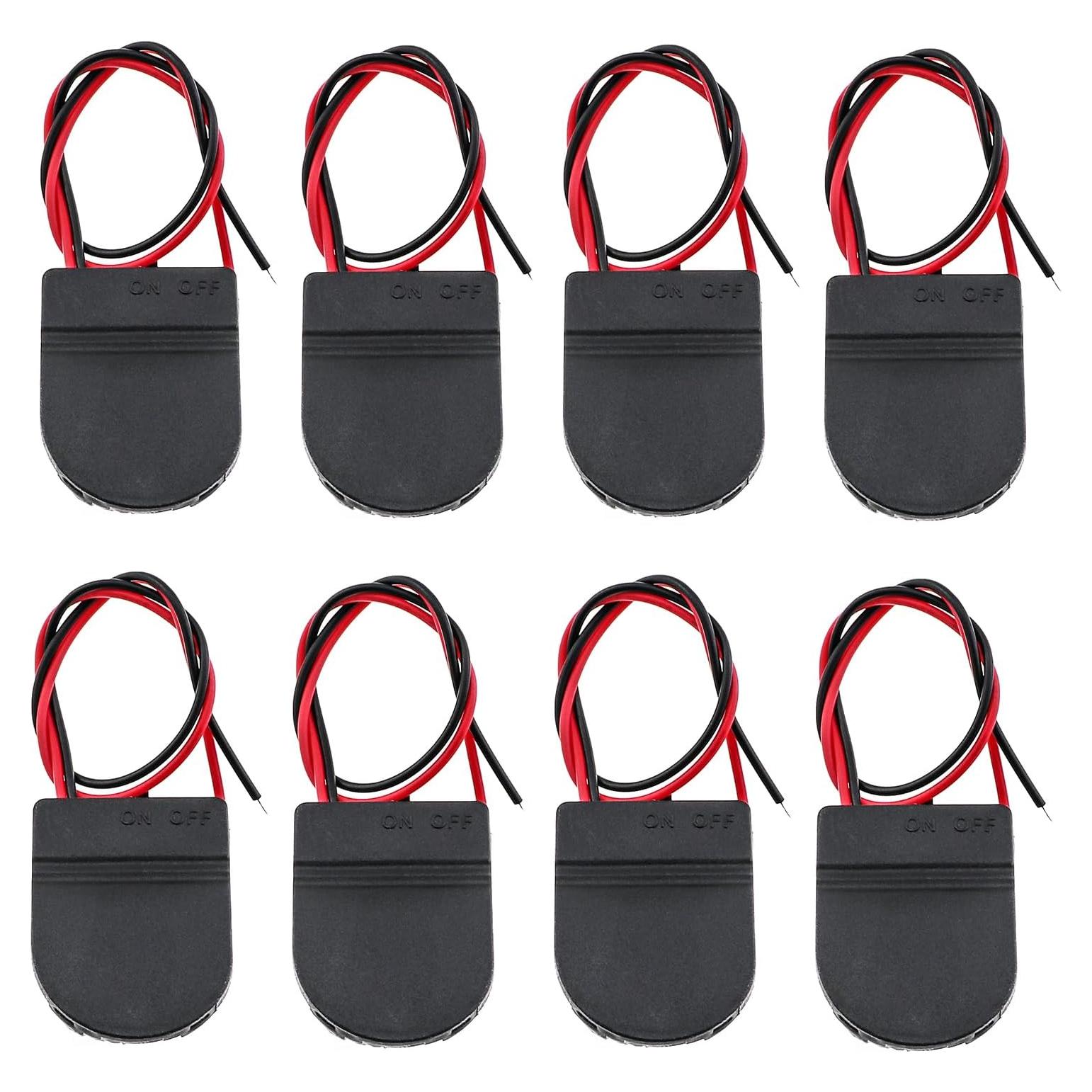 Soporte de Batería de Botón KKUANG 3V con Cable e Interruptor - 8PCS