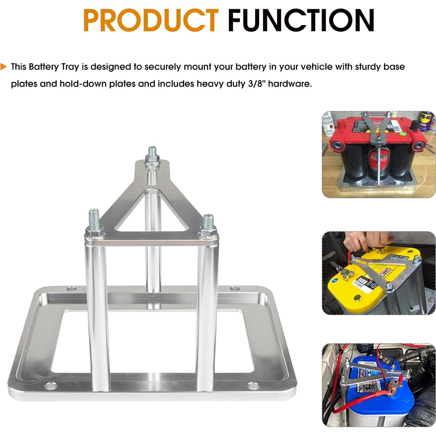 Soporte de Bandeja de Batería AceRide KYE1208 Aluminio 21.6x28.6cm