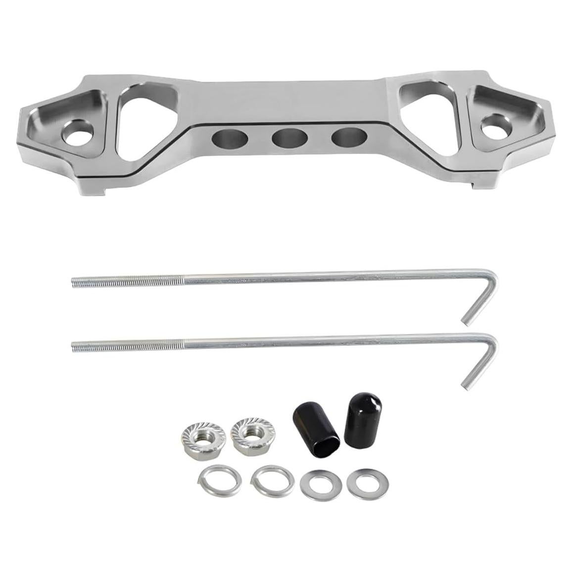 Soporte de Batería Automotriz Povtii - Aleación de Aluminio Plata