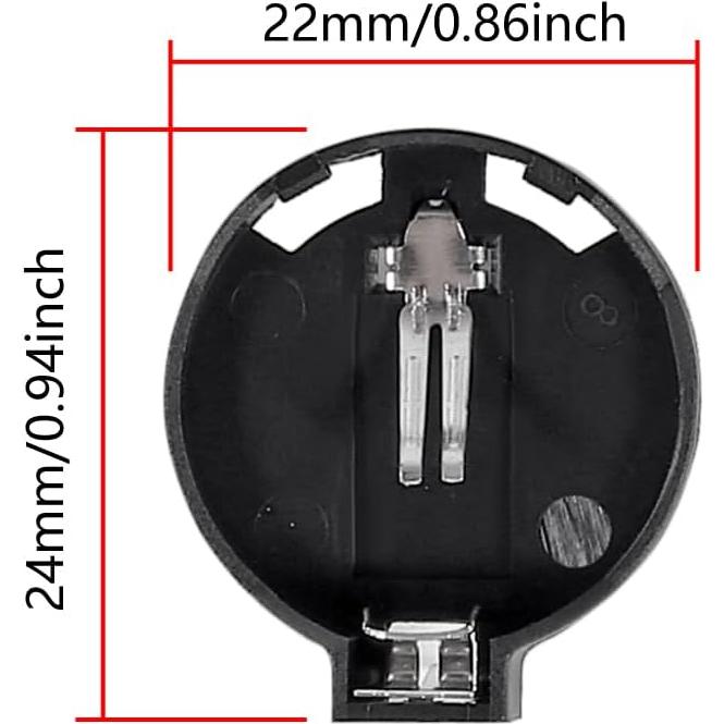 100 Soportes de Batería CR2032 con 2 Pines de Montaje