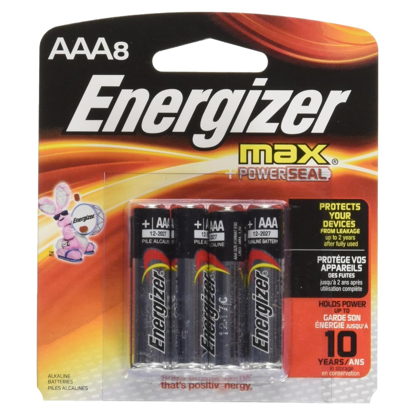 Baterías Alcalinas AAA Energizer Max E92BP-8 - 8 Unidades