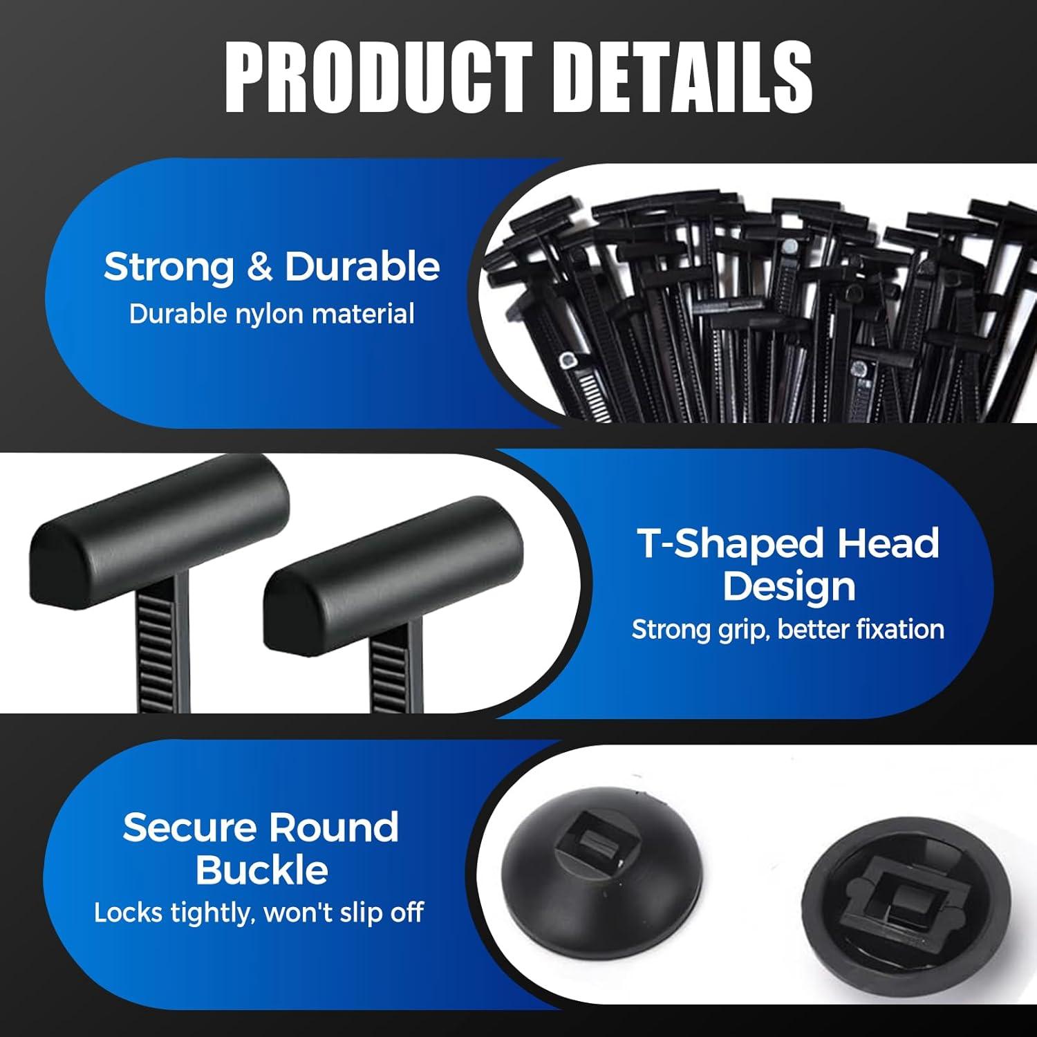 Hebilla de Cable Universal de Nylon Genérico 12.7 cm Negra - 30 Piezas