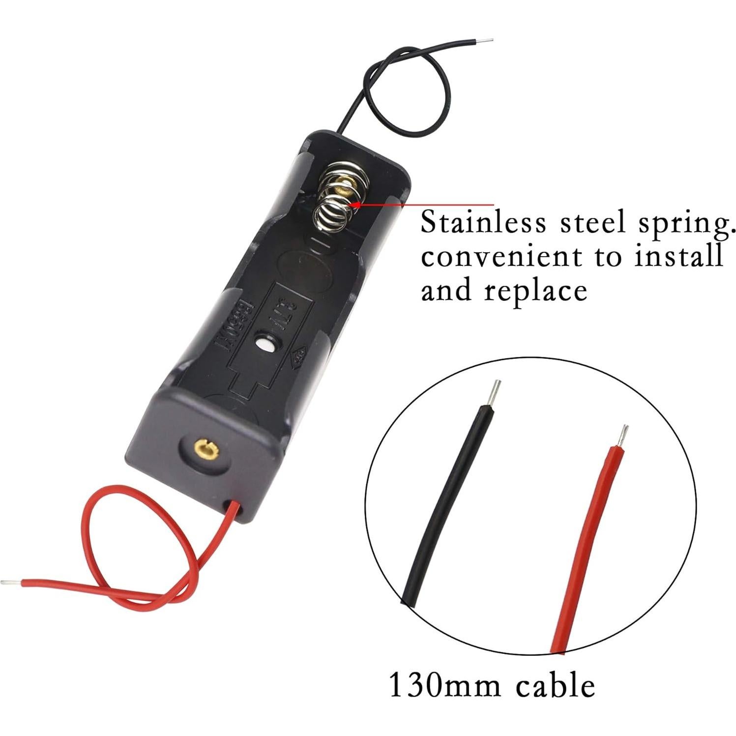 Soporte de Batería 18650 YOUCHENG 1 Ranura 3.7V con Cables