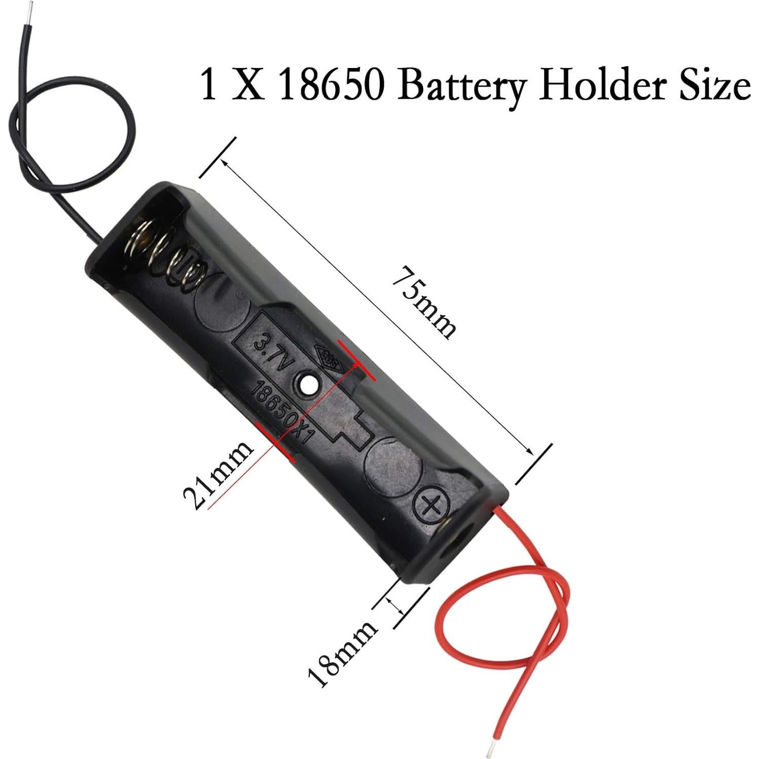 Soporte de Batería 18650 YOUCHENG 1 Ranura 3.7V con Cables