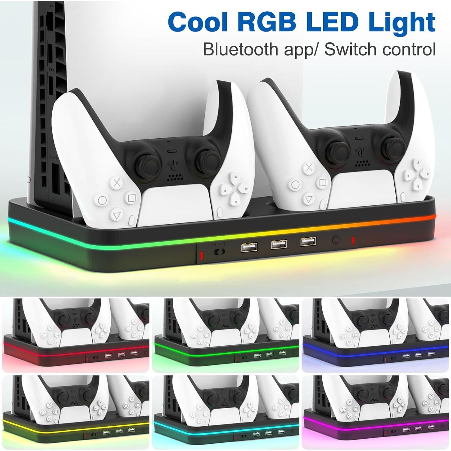 Estación de Enfriamiento PS5 Slim KEPLUG con Carga y RGB