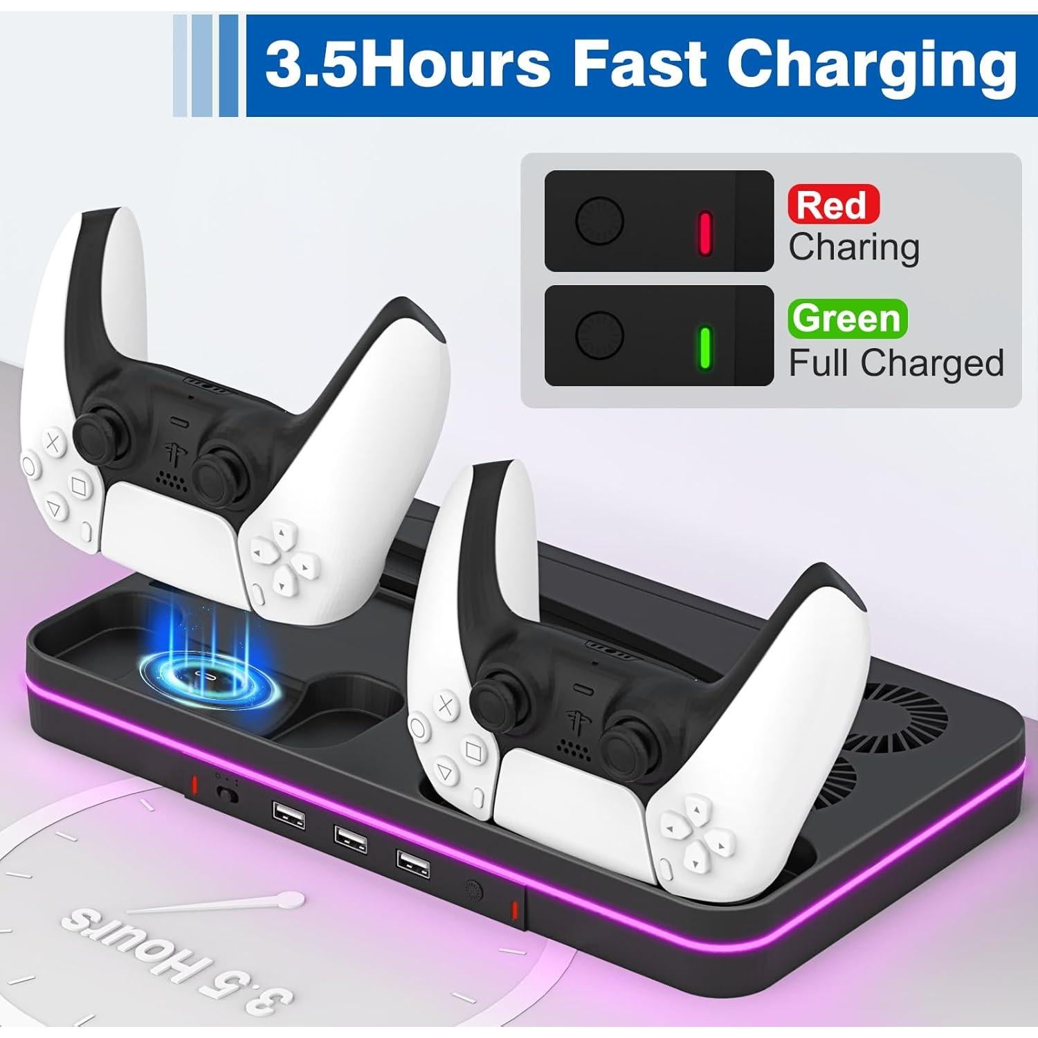 Estación de Enfriamiento PS5 Slim KEPLUG con Carga y RGB