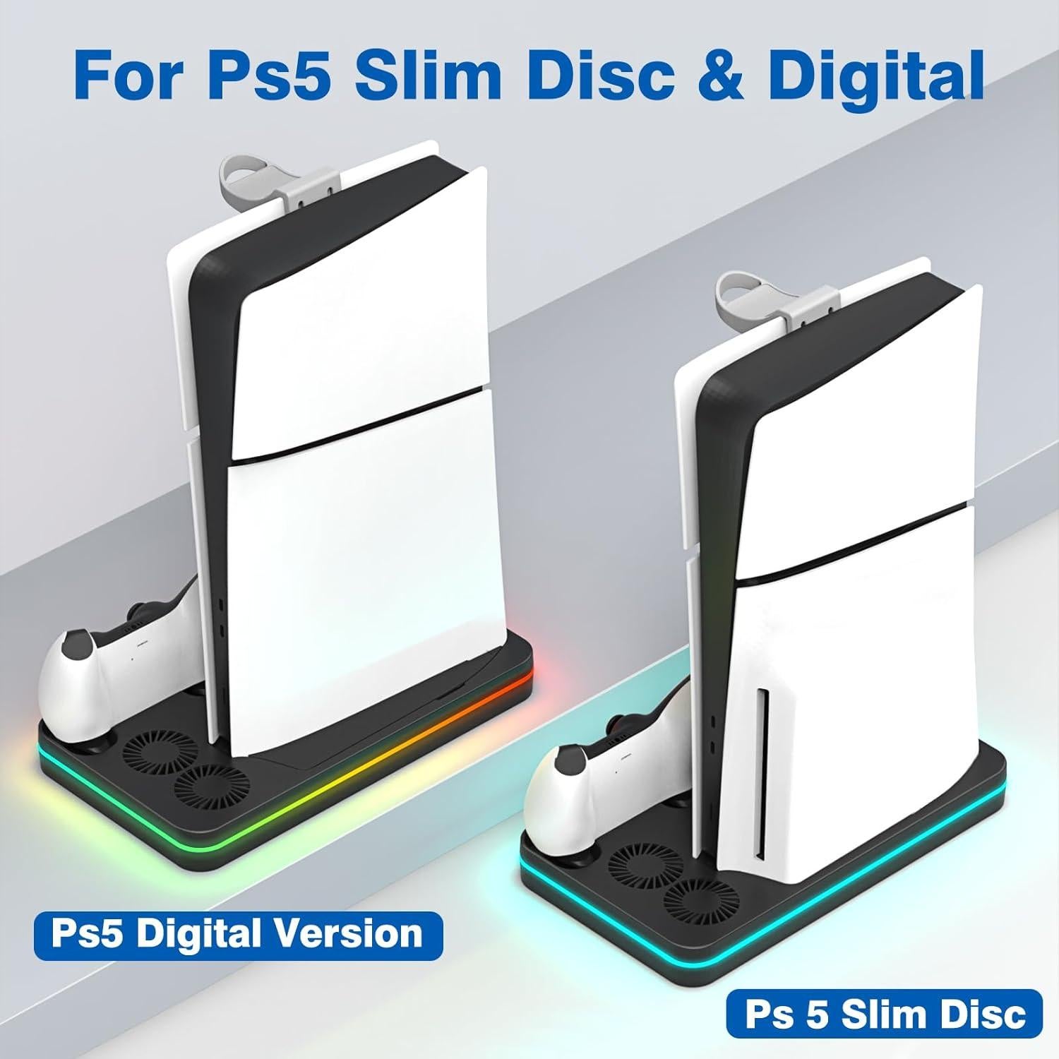 Estación de Enfriamiento PS5 Slim KEPLUG con Carga y RGB