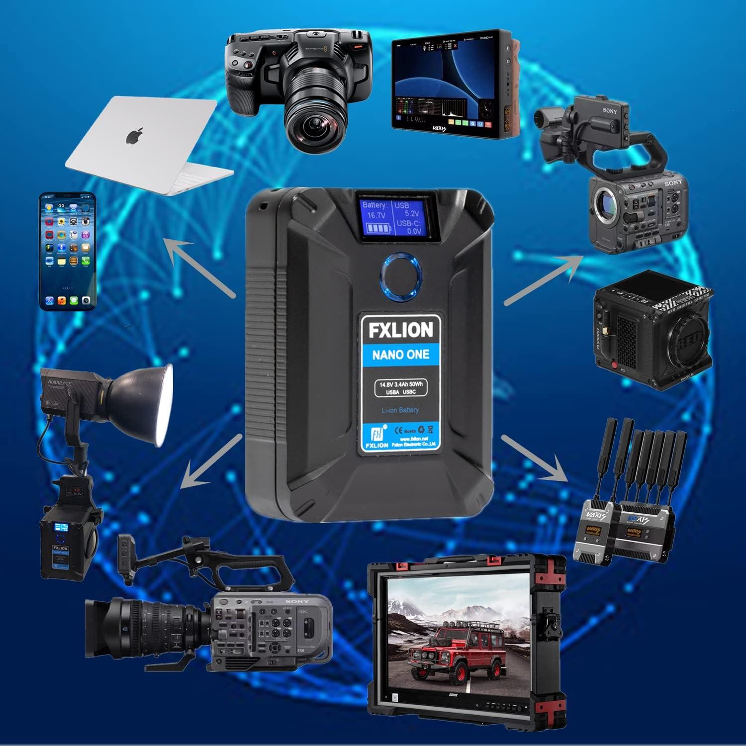 Batería V Mount FXLION NANO ONE 3400mAh 50Wh con USB